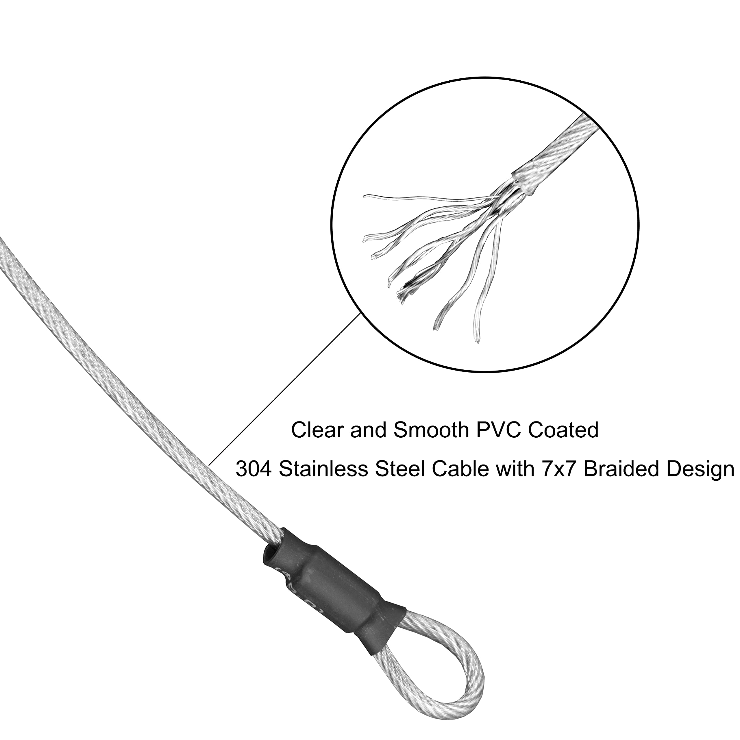 2 Pack 3mm Braided Stainless Steel Safety Cable Lock - Secure Luggage, Backpacks & Valuables with Durable Tether Lanyard | Perfect for Travel, Gym Lockers & Outdoor Adventures