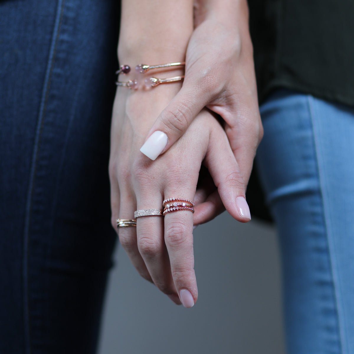 Five Diamond Beaded Ring in Solid 14k Yellow Gold - Elegant Stackable Jewelry for Women, Perfect for Weddings, Anniversaries & Everyday Wear