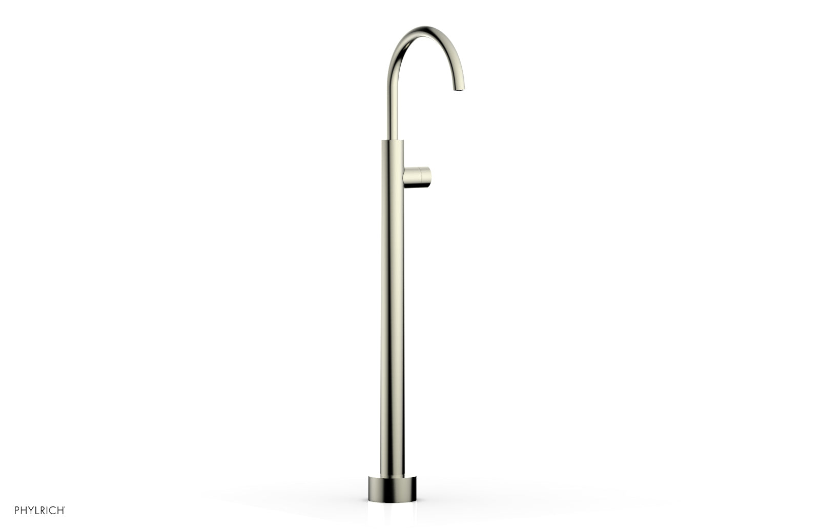 BASIC II Tall Floor Mount Tub Filler with Smooth Handle - Model 230 46 02 - Perfect for Modern Bathroom Renovations and Luxury Spa Installations