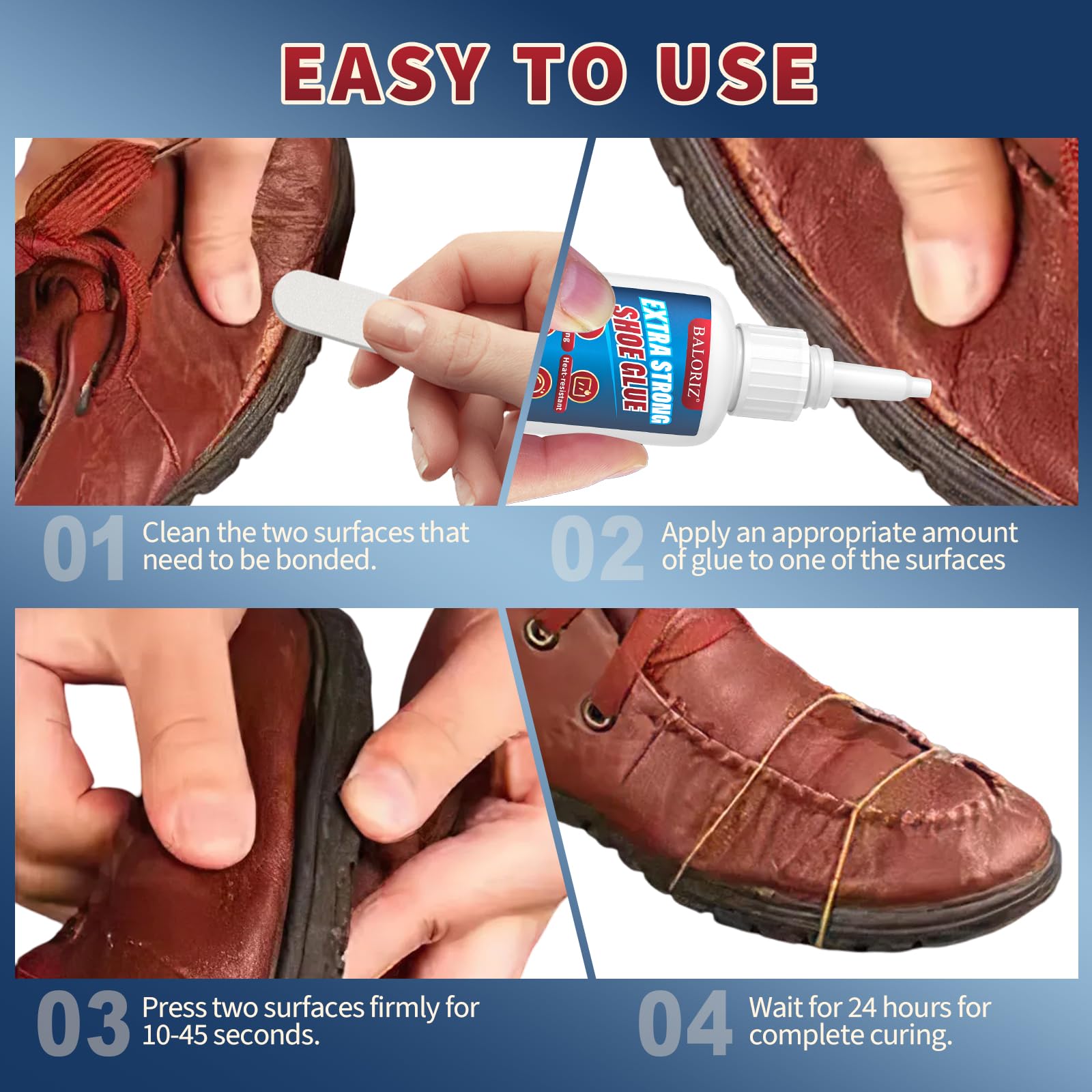 **30g Heavy Duty Shoe Glue - Quick Dry & Strong Adhesive for Sole Repair, Rubber Soles, Boots, Sneakers, Sandals, Leather & Handbags | Anti-Clog Cap | Perfect for DIY Shoe Repairs & Crafting**