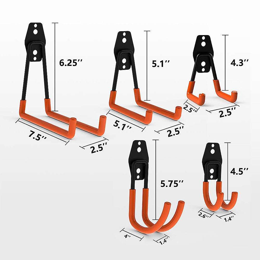12 Pack Heavy Duty Steel Wall Mount Garage Hooks - Tool Storage Organizer for Workshop, Garage, Shed & Home Organization