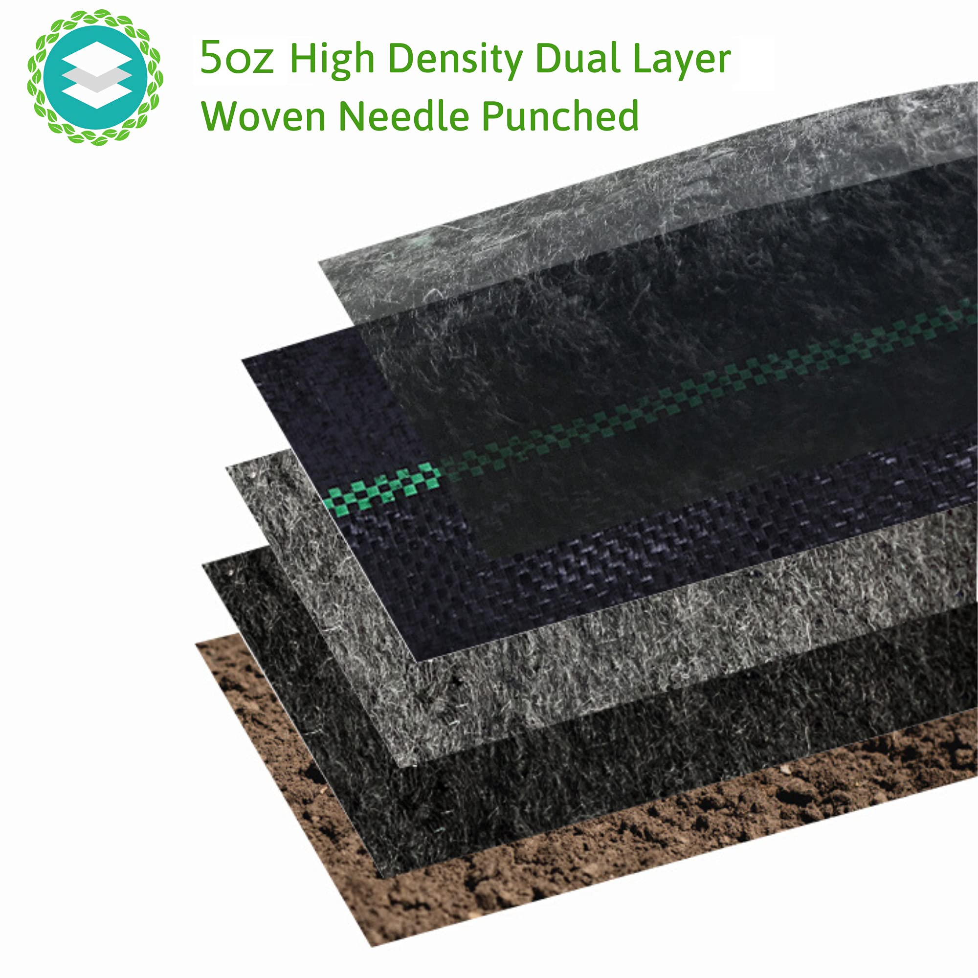 WAENLIR 5oz Heavy Duty Weed Barrier Landscape Fabric - Premium Weed Control Mat for Gardens & Lawns (3ft x 250ft) | Durable Outdoor Ground Cover for Landscaping, Flower Beds & Vegetable Gardens