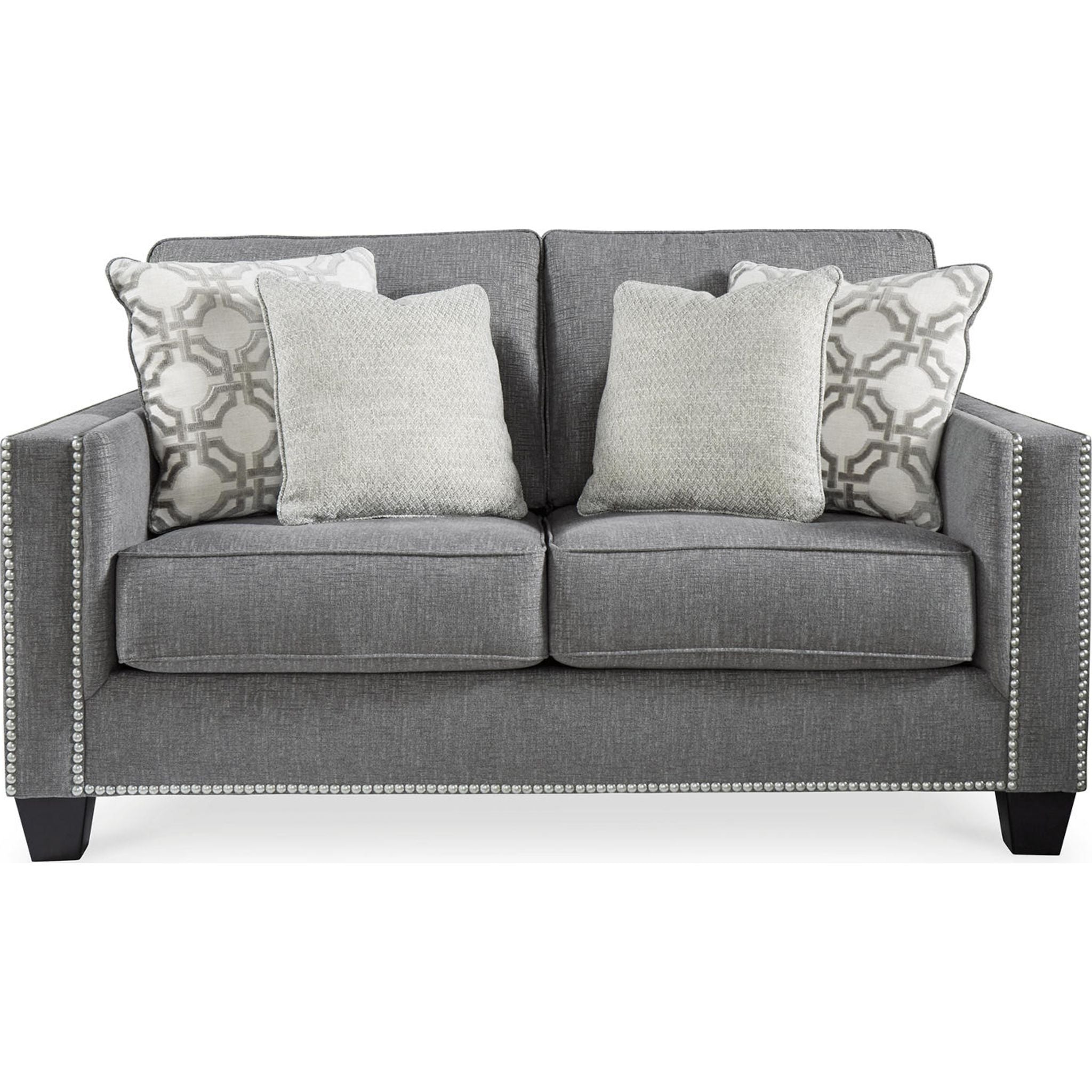 Barrali Loveseat Sofa - Modern 2-Seater Couch with Comfortable Cushions in Soft Gray (Fog) - Perfect for Living Room, Apartment, or Small Space Decor