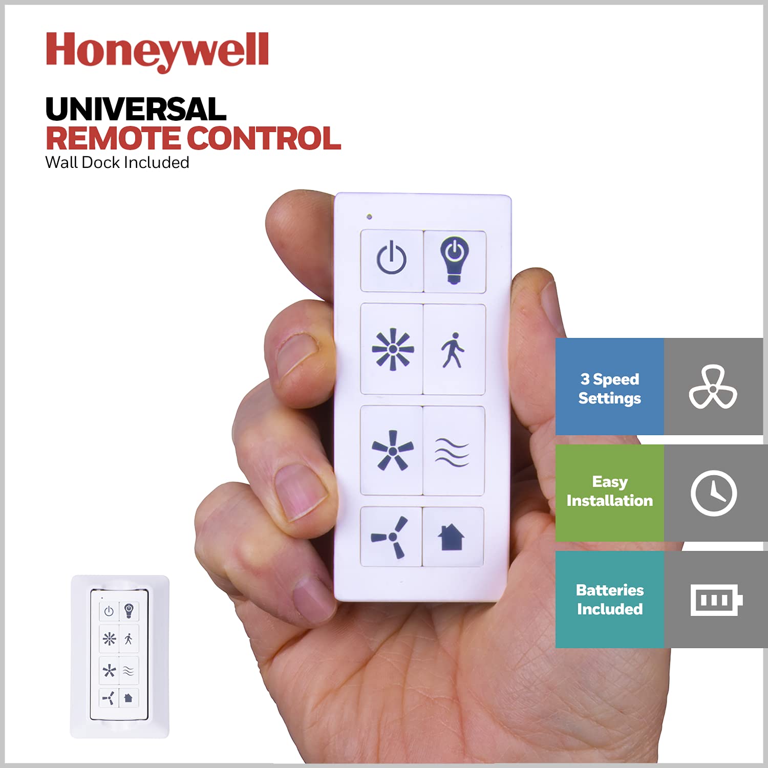 Honeywell Neyo 52 Inch Modern LED Ceiling Fan with Light & Remote Control - High Performance Reversible Motor, 3 Wood Blades for Bedroom, Living Room, Kitchen (Espresso) - Model 51800-01