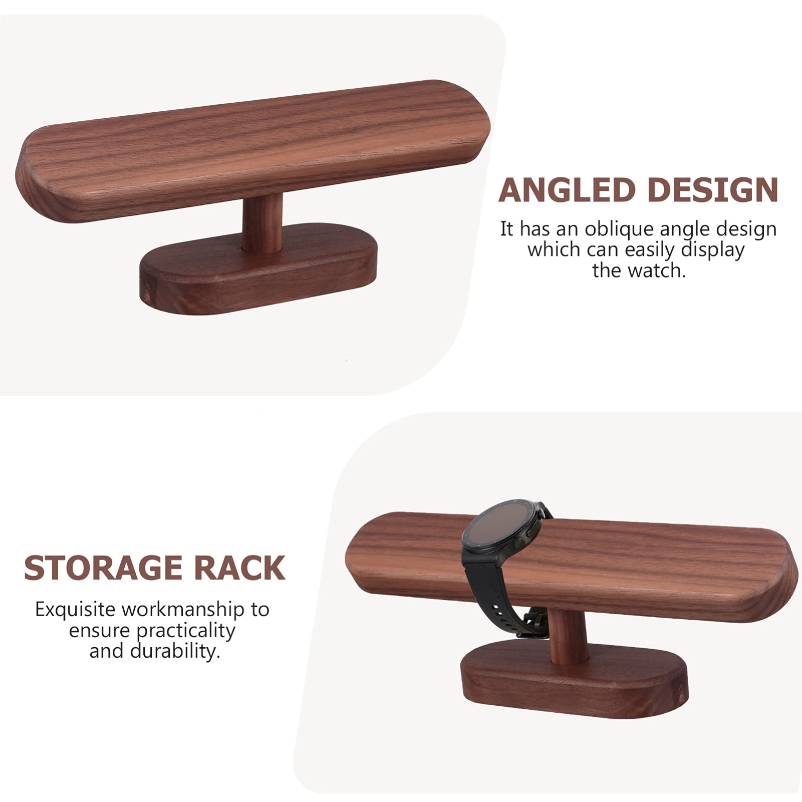 Premium Wooden Watch & Jewelry Stand - Necklace Organizer, Bracelet & Ring Display Holder - Elegant Jewelry Storage for Dresser, Vanity & Bedroom Decor