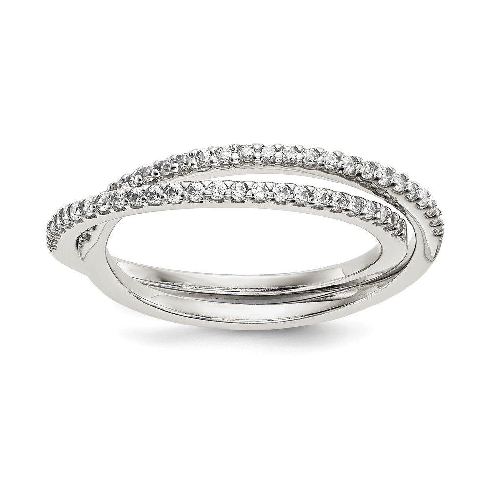 925 Sterling Silver CZ Cubic Zirconia Intertwined Wedding Band Set - Elegant Couple Rings for Anniversary, Engagement & Promise - Perfect Gift for Her/Him