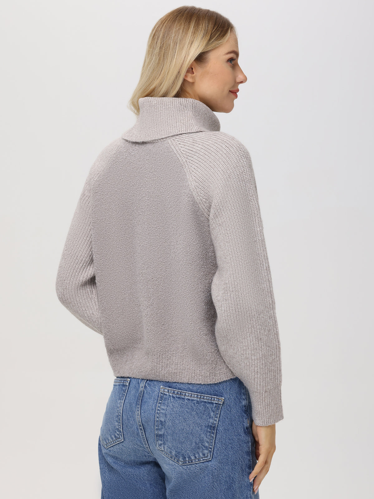 McKenzie Mixed Media Removable Collar Sweater for Women | Stylish Layering Piece for Office & Date Night | Fashion Knitwear with Detachable Collar