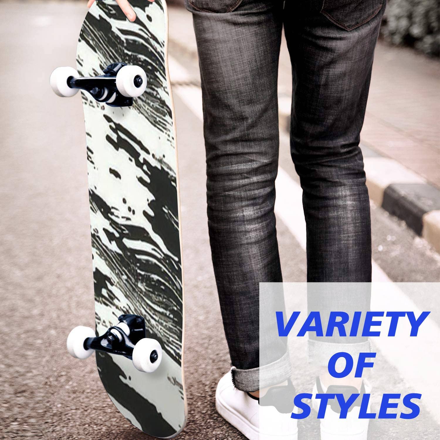 Abstract Spotty Brushed Seamless Concave Skateboard - Durable Longboard for Beginners & Professionals | Extreme Sports, Teen Gifts, Street & Park Riding