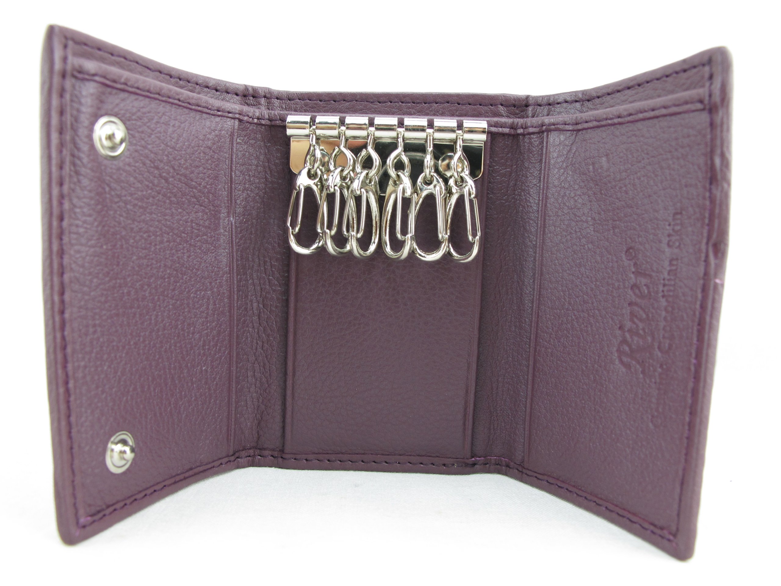 Genuine Crocodile Skin Leather Keychain Key Holder Trifold Wallet - Violet | Premium Leather Key Organizer for Men & Women | Perfect for Home, Office, Travel & Everyday Use