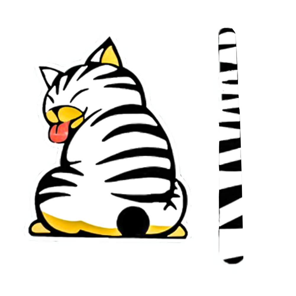 East Majik Cute Moving Tail Car Decals - Fun Windshield Wiper Stickers for Cat Lovers | Perfect for Car Windows, Laptops & Water Bottles