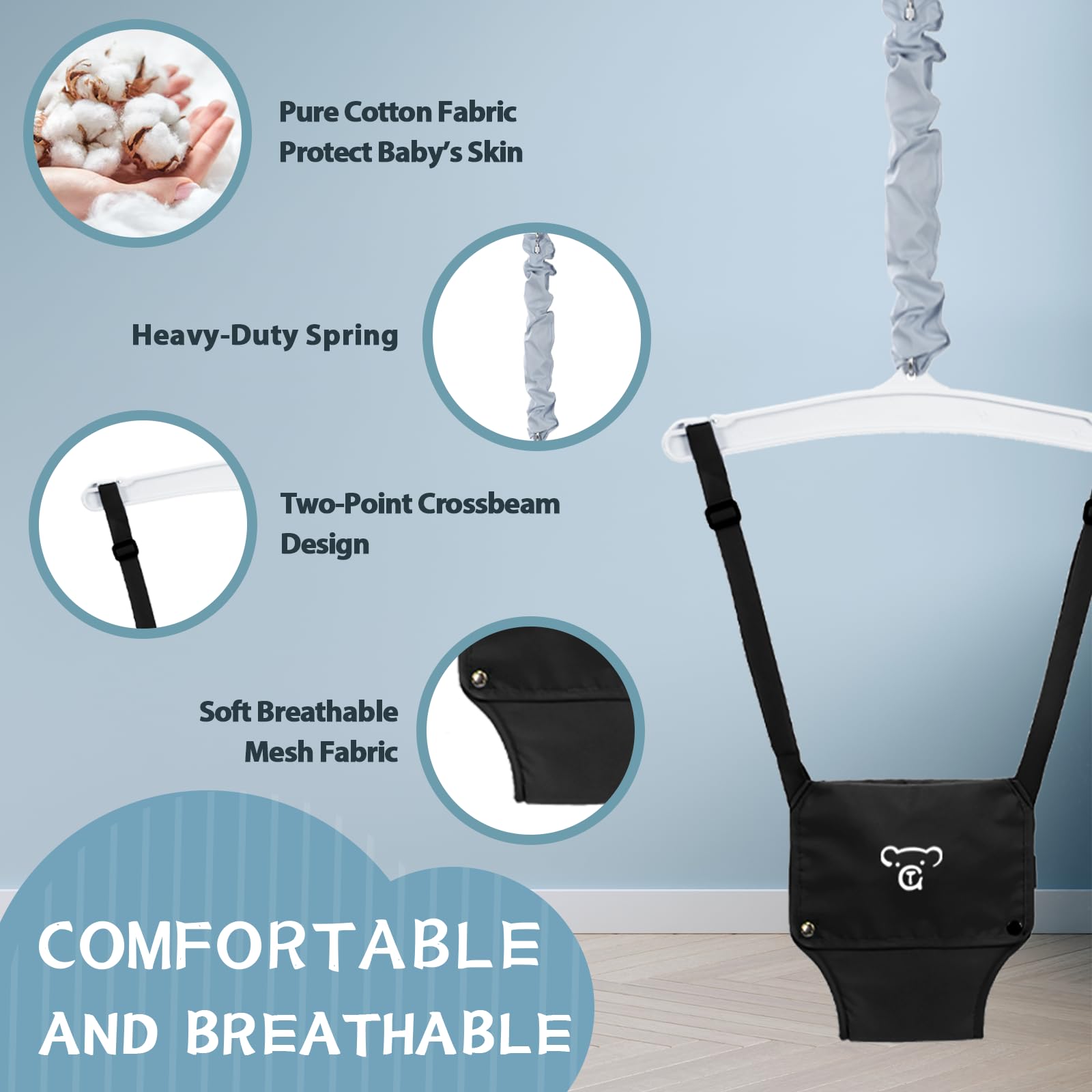 GTALECO Baby Jumper with Stand - Adjustable Baby Bouncer & Exerciser for Active Infants 6-12 Months | Easy Setup Indoor/Outdoor Activity Jumper with Included Water Mat | Perfect for Playtime, Exercise & Developmental Milestones