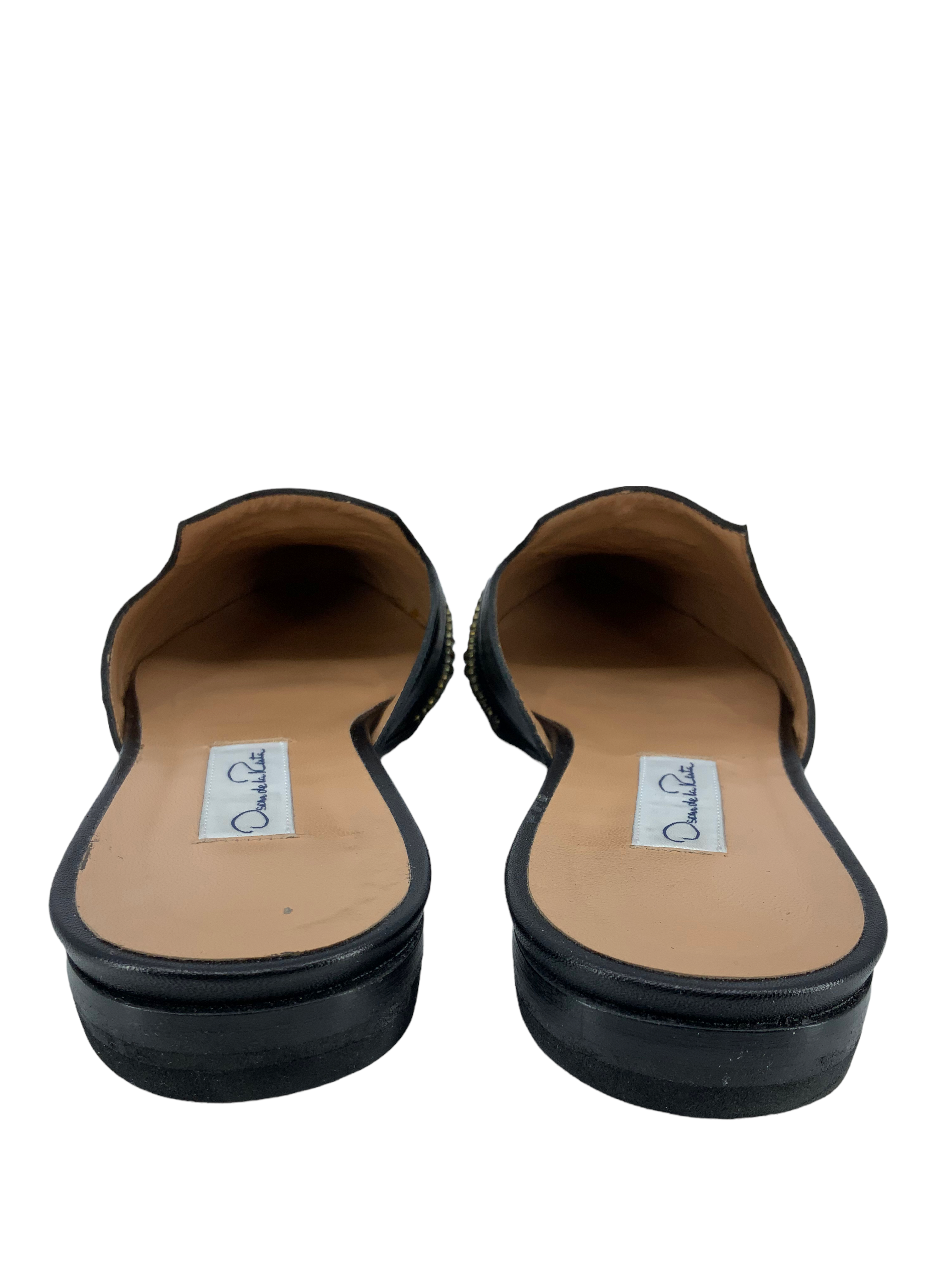 Oscar De La Renta Embroidered Spanish Canvas Mules Women's Size 11 | Comfortable Slip-On Shoes for Casual Wear, Beach & Summer Outfits