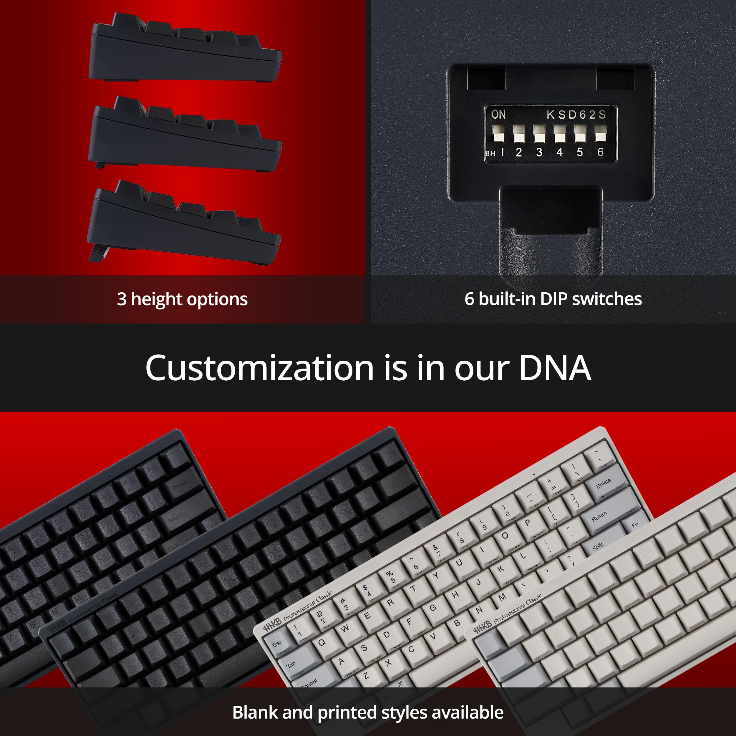 Happy Hacking Keyboard Professional Classic Wired USB Mechanical Keyboard for Mac & Windows - Charcoal Blank Keycaps with 2-Year Advance Exchange Warranty | Ideal for Programming, Typing & Office Work