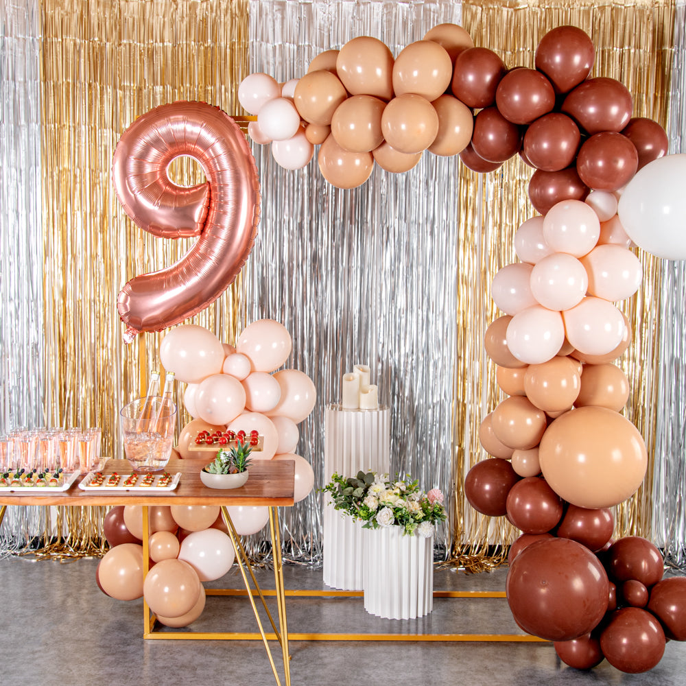 Balloonify Rose Gold Mylar Number 9 Balloon - 40 Inch Large Foil Balloon for Birthday Parties, Anniversaries & Baby Showers (1 Count Box)
