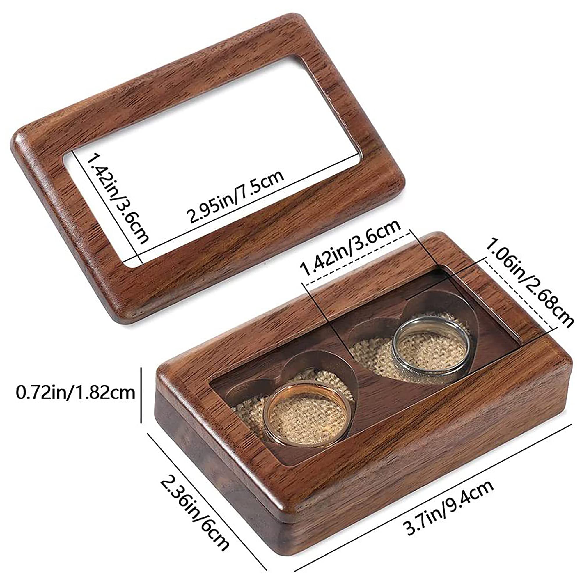 Personalized Double Heart Wooden Ring Box - Custom Engraved Engagement & Wedding Ring Holder - Rustic Proposal Ring Bearer Box for Couples - Perfect for Romantic Proposals, Anniversaries & Gift Giving