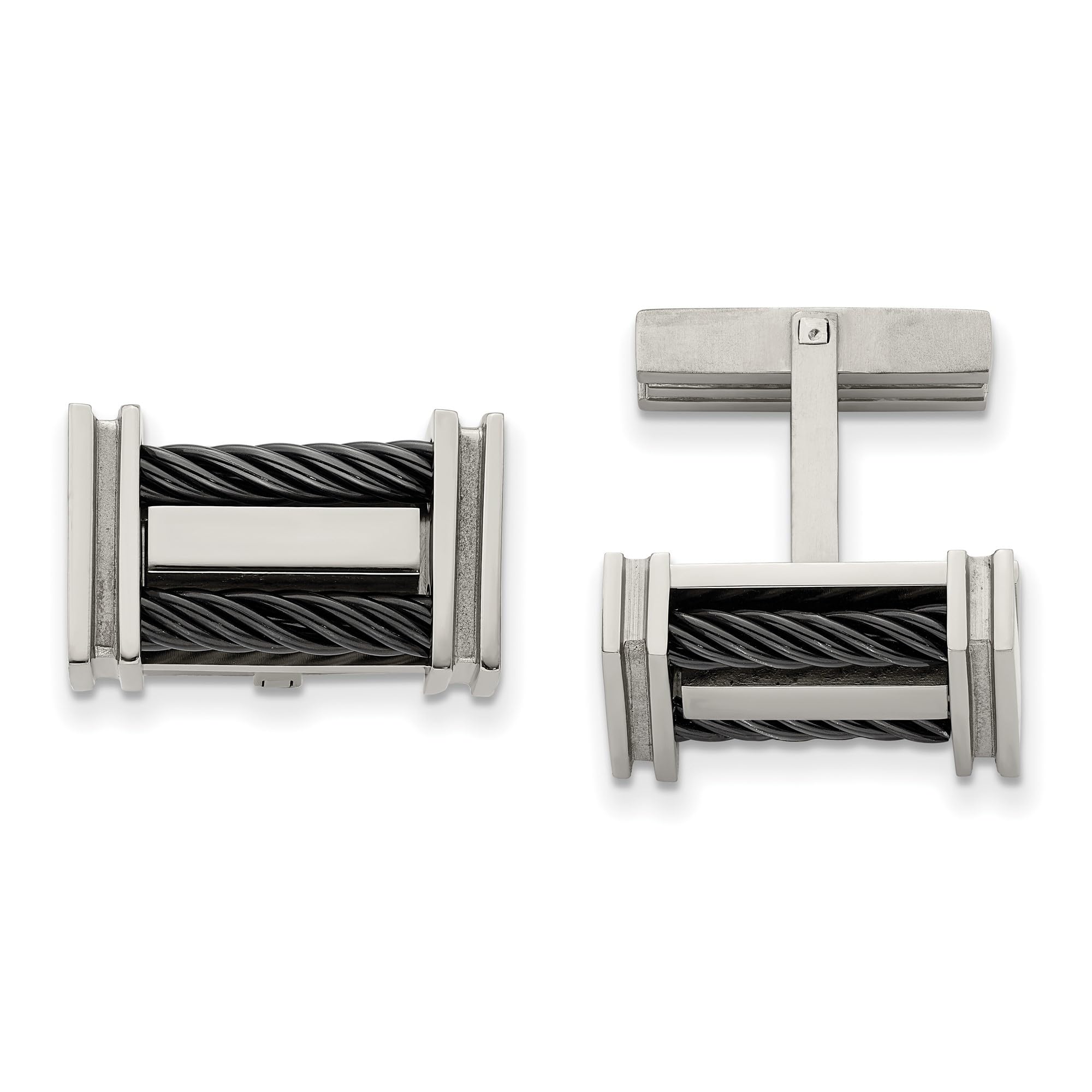Premium Titanium Black Wire Cufflinks for Men - Elegant Formal Wear Accessories for Weddings, Business Meetings & Special Occasions