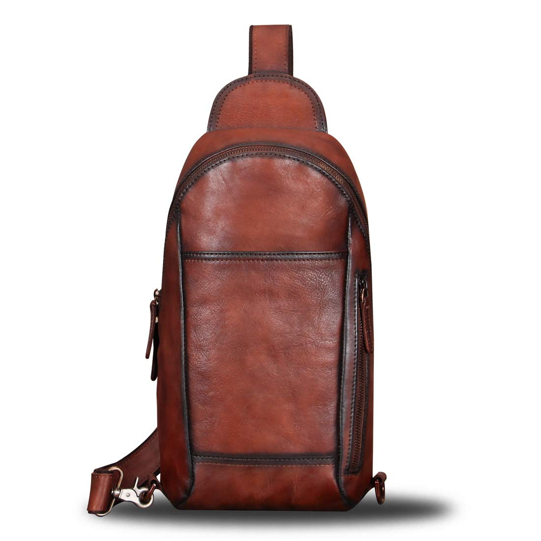 Premium Genuine Leather Sling Bag for Men & Women - Handmade Crossbody Backpack Shoulder Purse - Perfect for Travel, Work & Everyday Use