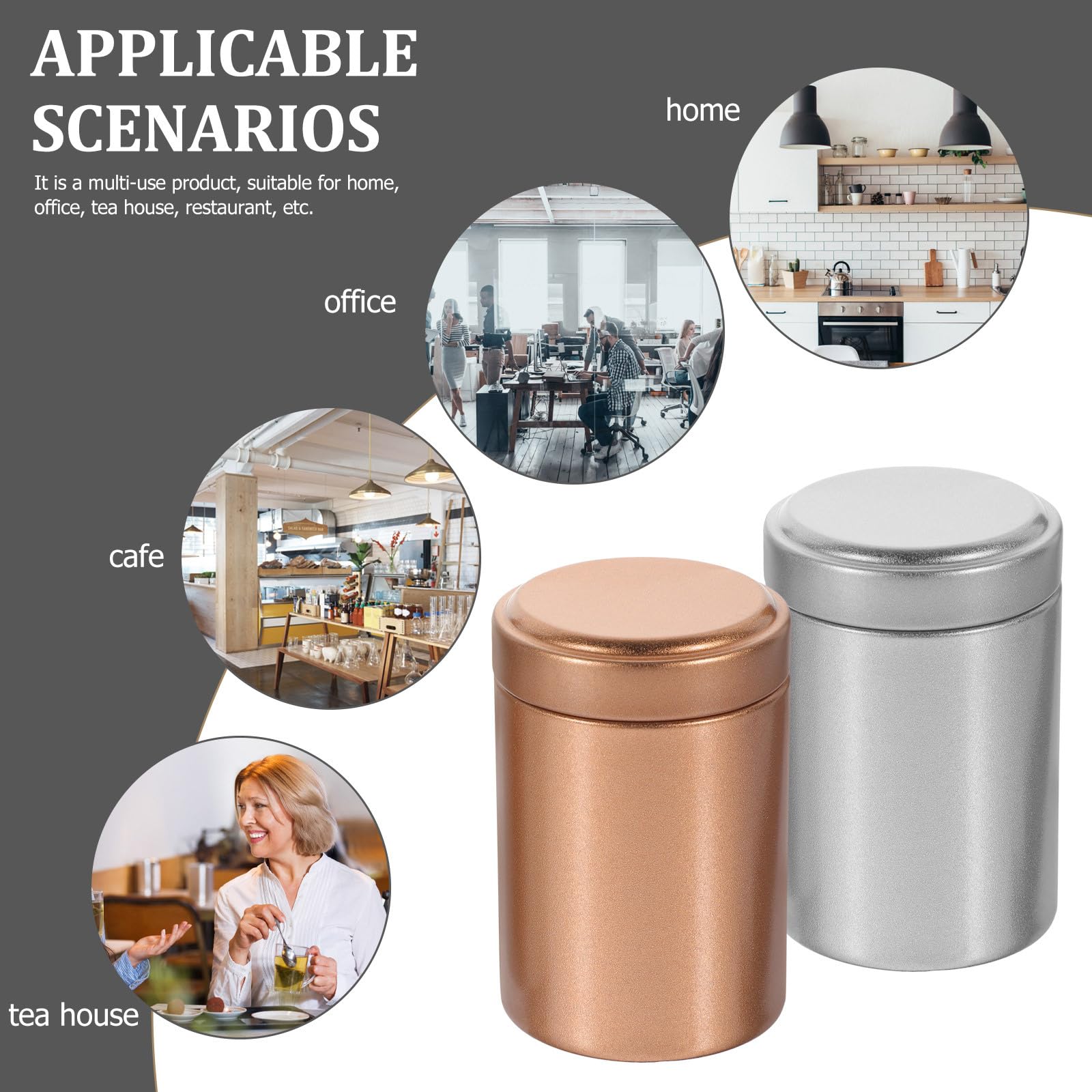 Cabilock 2-Pack Airtight Aluminum Storage Jars - Premium Food-Grade Containers for Spices, Coffee, Tea & Dry Goods | Perfect for Kitchen Pantry Organization, Camping & Travel Essentials