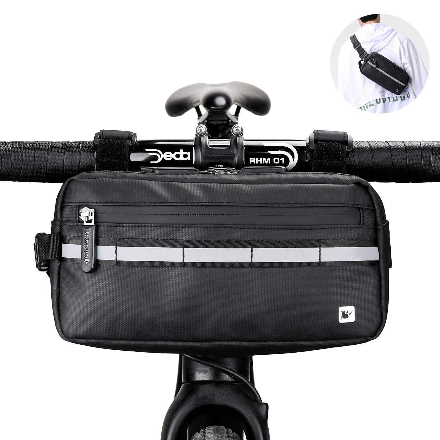 Rhinowalk 3L Waterproof Bike Handlebar Bag - Cycling & Commuting