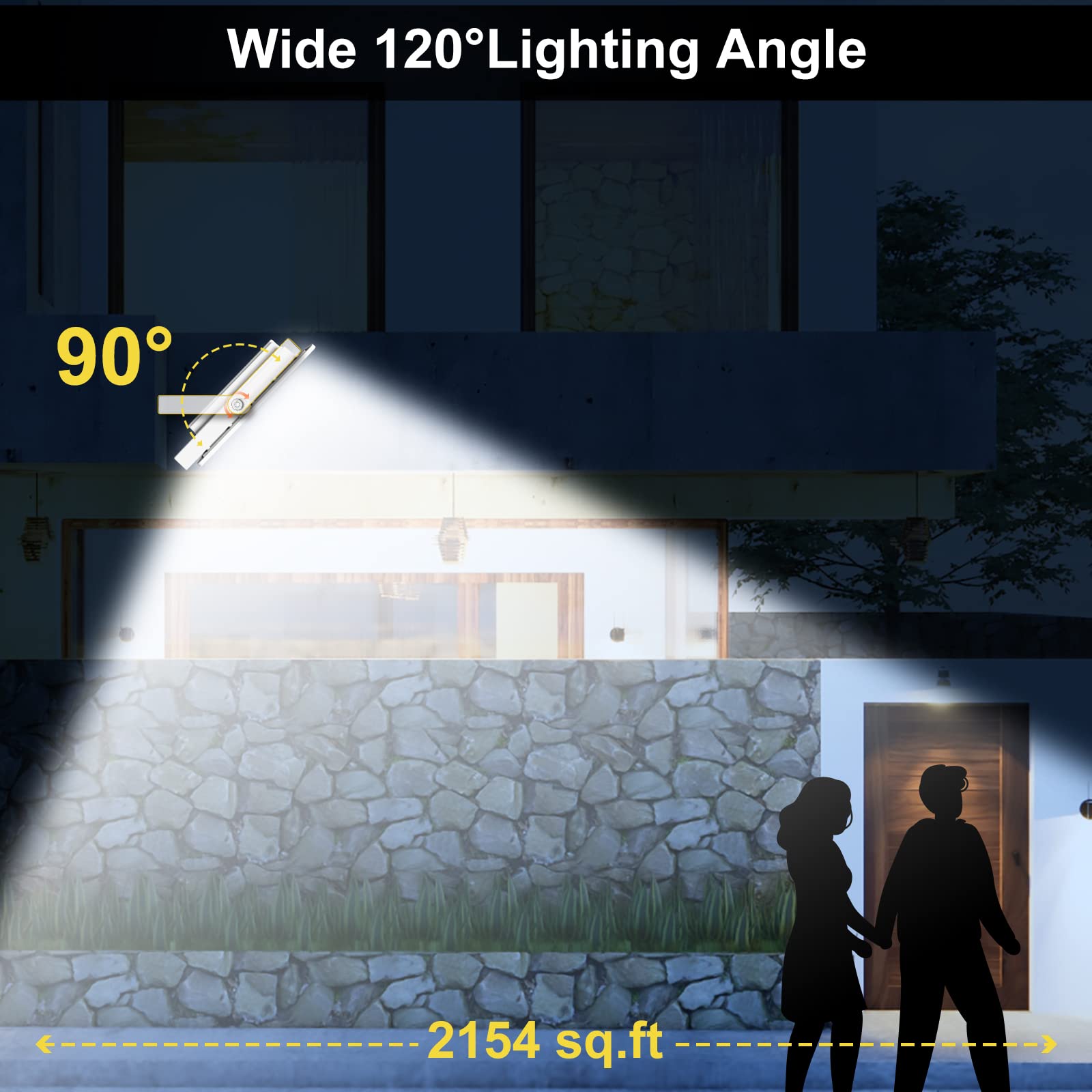 20000mAh 300W Solar LED Flood Lights Set - Dimmable 3000K-7000K Outdoor Lighting with Remote Control & Lightning Protection | IP66 Waterproof, Dusk to Dawn Sensor | Perfect for Barn, Pool, Garage, Yard & Patio Security Lighting