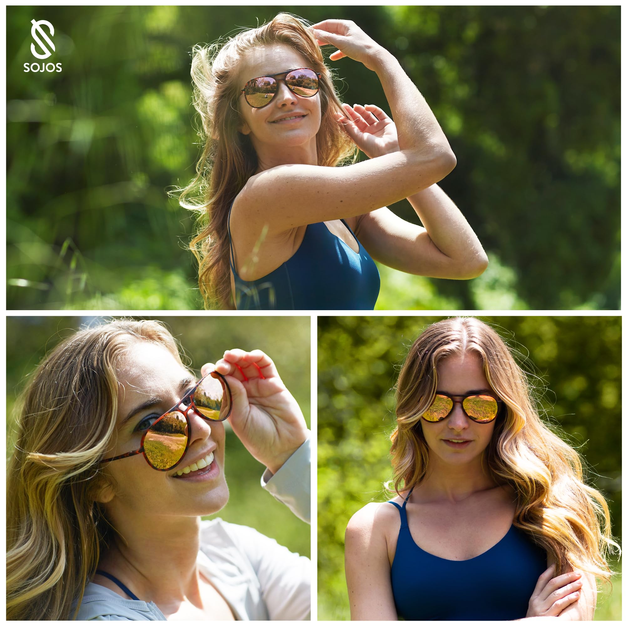 SOJOS Classic Polarized Ultra Lightweight Flexible Unisex Sunglasses SJ2065 - UV Protection for Driving, Travel & Outdoor Activities