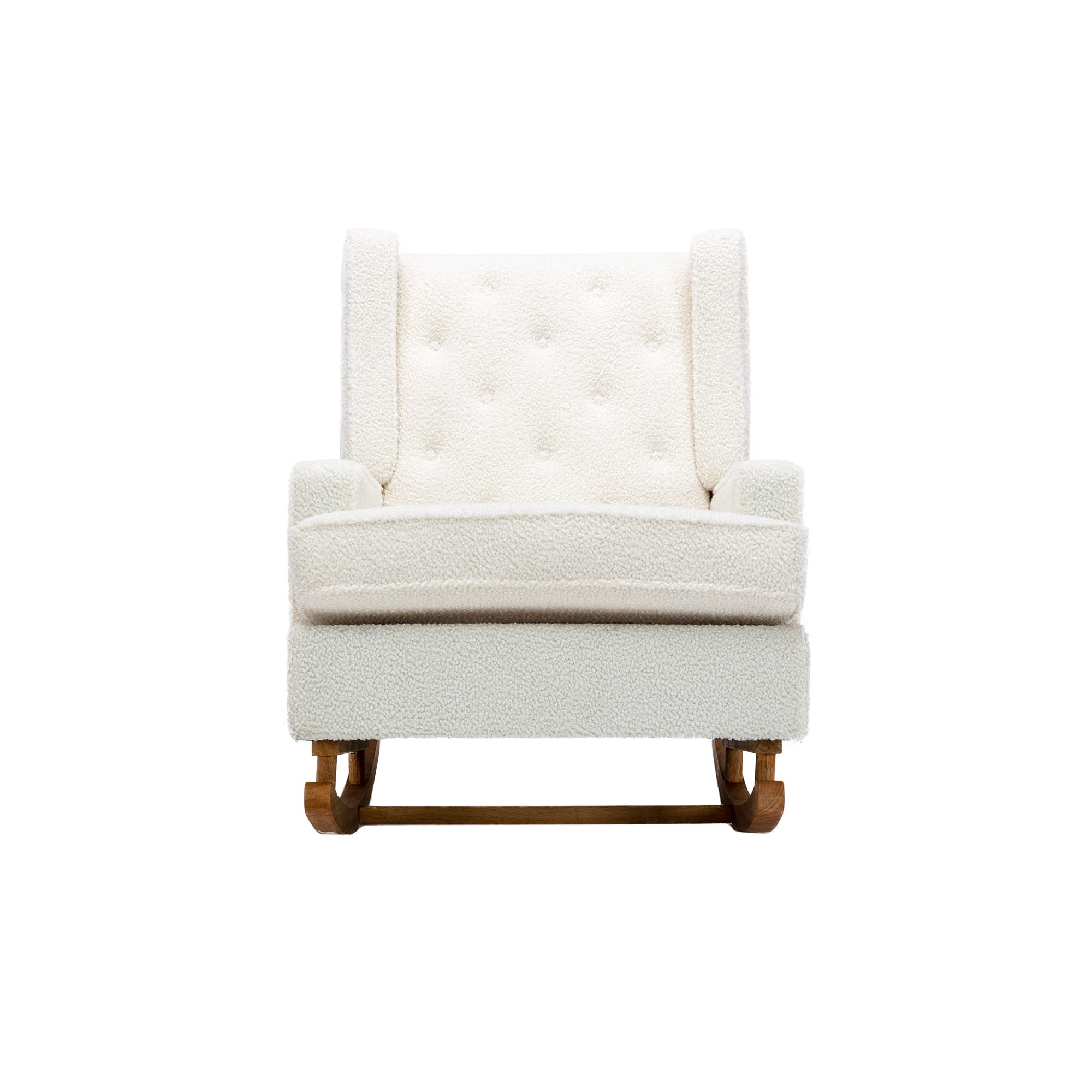 Modern High Back Upholstered Rocking Chair - Nursery Glider & Accent Armchair for Living Room, Bedroom - Comfortable Seating for Breastfeeding, Reading & Relaxation