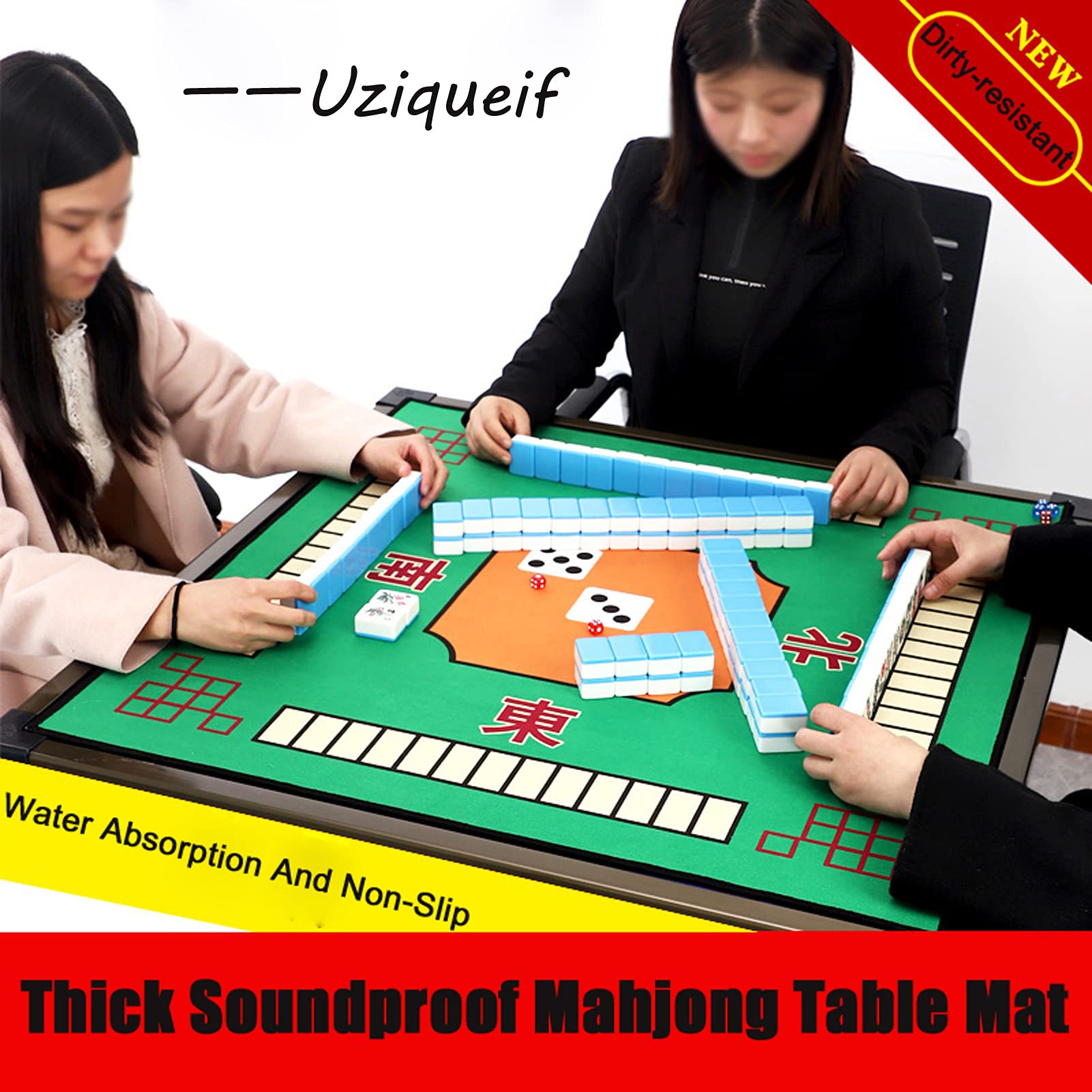 Premium Thickened Mahjong Tablecloth Mat - 78x78cm Noise-Reducing Game Table Cover for Mahjong, Poker, Cards, Board & Tile Games - Durable Desktop Protector in Blue - Perfect for Game Nights, Parties & Family Gatherings