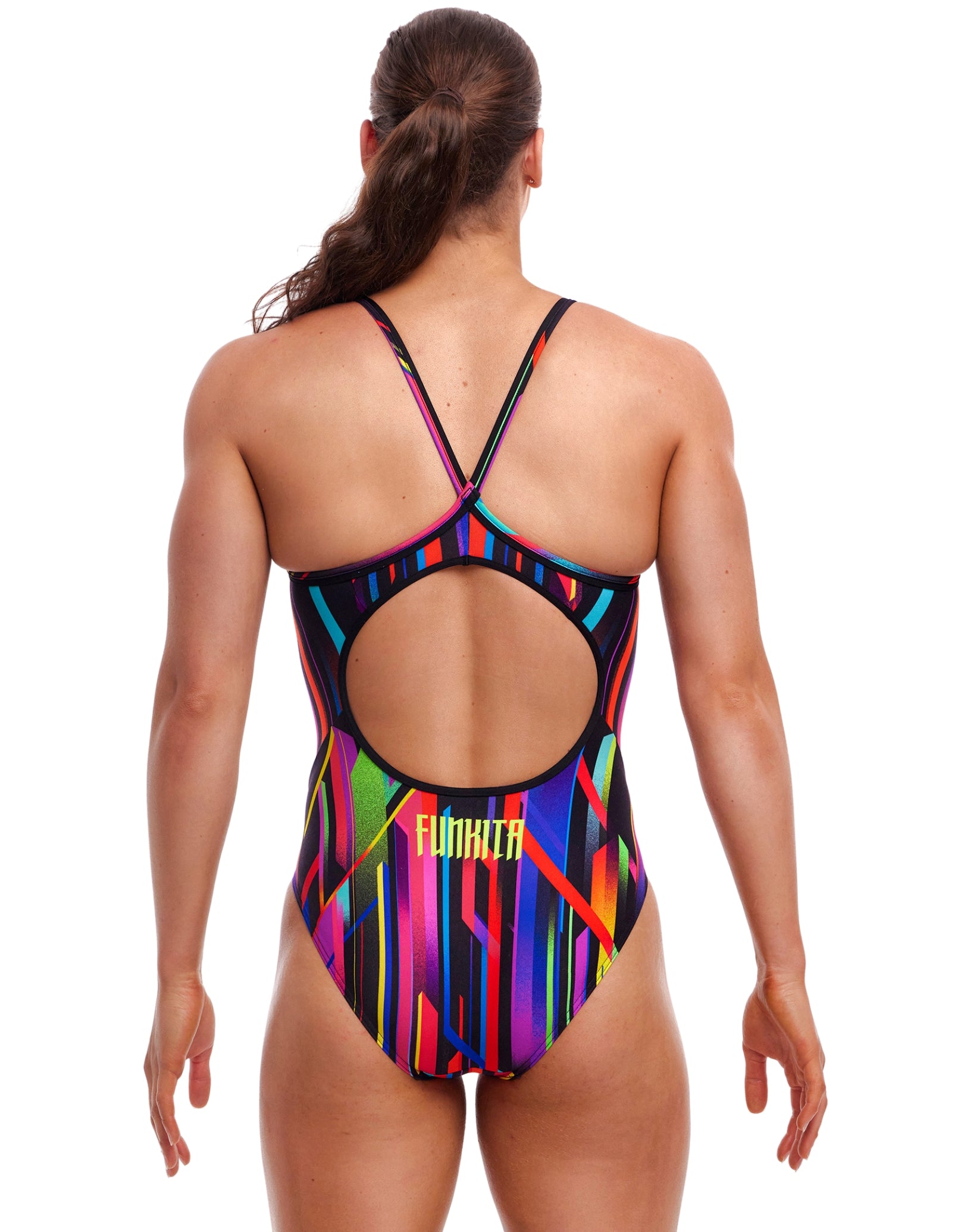 Baby Beamer Diamond Back Swimsuit for Girls - Stylish Black & Multicolor One-Piece Bathing Suit | Perfect for Pool Parties, Beach Vacations & Summer Swim Lessons