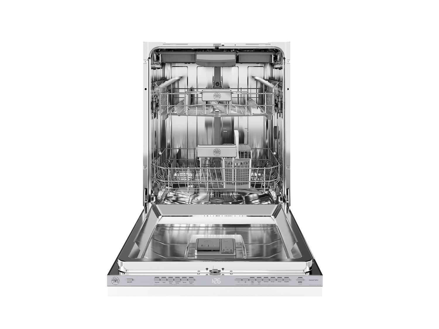 Bertazzoni DW24T3IPV 24 Inch Built-In Dishwasher - Panel Ready, 15 Place Settings, 42 dB Ultra Quiet, 6 Wash Cycles - Perfect for Open Concept Kitchens & Modern Homes