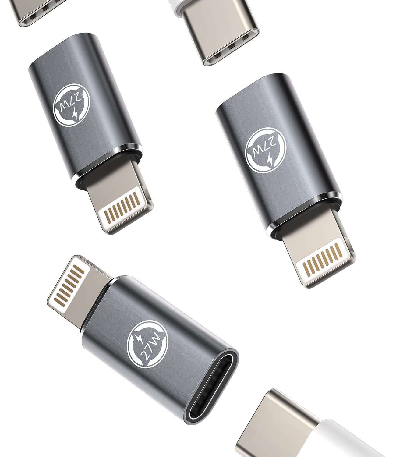 27W Fast Charger Adapter (3-Pack) - USB C to Lightning Converter Cable with Type-C Port - Compatible with iPhone 11/12/13/14 Pro Max/Mini/XS/SE/7/8/X/XR & iPad Air - Fast Charging & Data Sync - Perfect for Home, Office & Travel