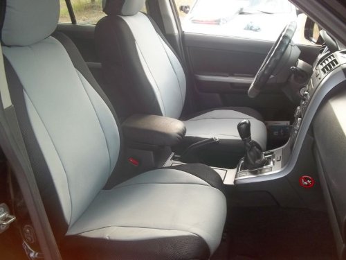 Custom Fit Leatherette & Synthetic Car Seat Covers for Volvo C30 2006-2013 - Gray/Black - Perfect for Road Trips & Daily Commutes
