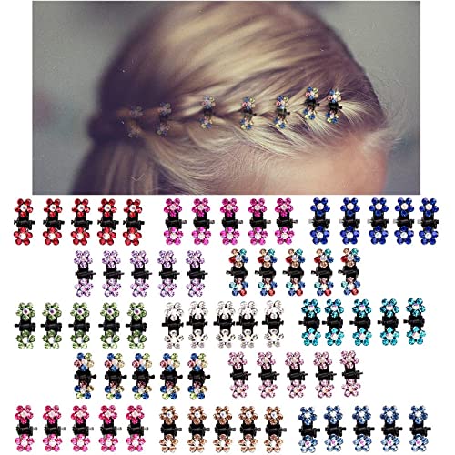 Shidara No-Slip Grip Jaw Clips - Glitter Rhinestone Hair Clips with Teeth for Women & Girls | Metal Flower Hair Accessories | 12-Piece Set in Multicolor | Perfect for Parties, Weddings & Everyday Styling