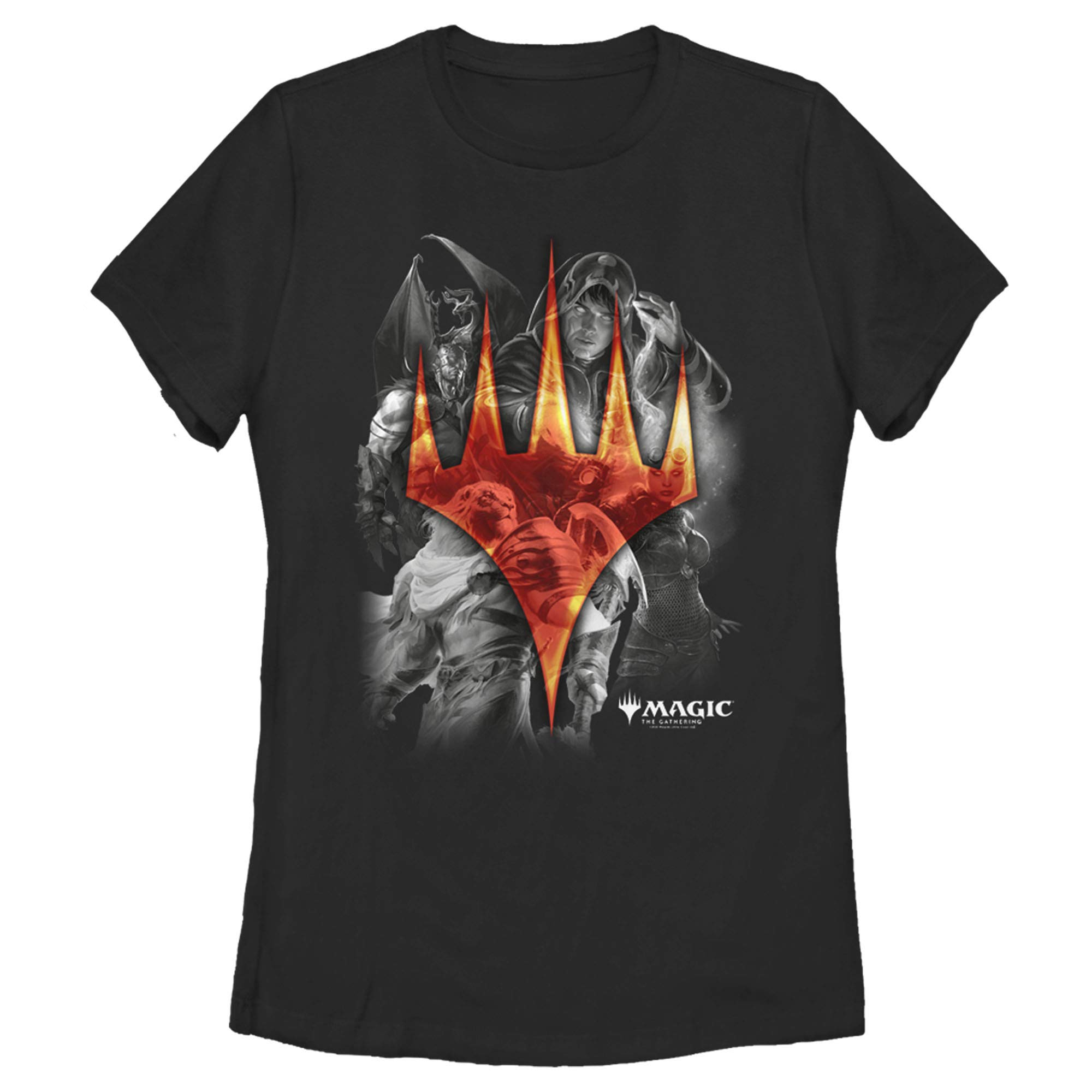 Women's Magic: The Gathering Planeswalker Collage Graphic T-Shirt | MTG Fan Merchandise | Perfect for Gaming Conventions & Casual Wear