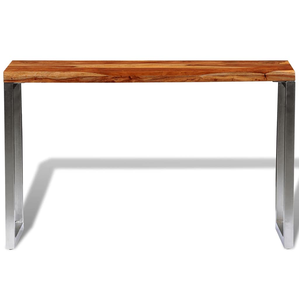Solid Sheesham Wood Console Table with Steel Legs - Entryway, Hallway, Sofa & Dining Table - Modern Farmhouse Accent Table for Living Room, Kitchen & Office Decor