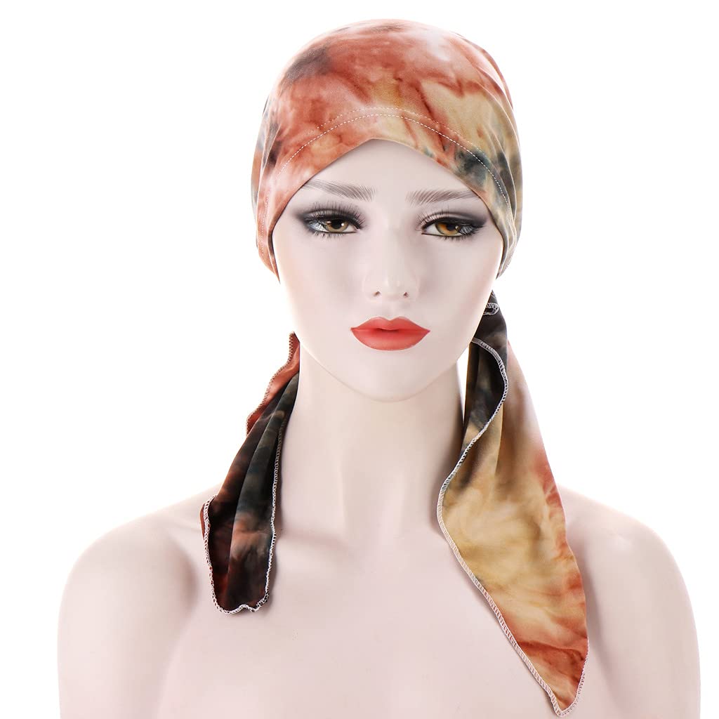 Qhome Women's Stretchy Pre-Tied Head Scarf - Soft Comfort Headwrap for Chemo, Cancer Patients - Perfect for Hair Loss, Hospital Visits & Everyday Wear