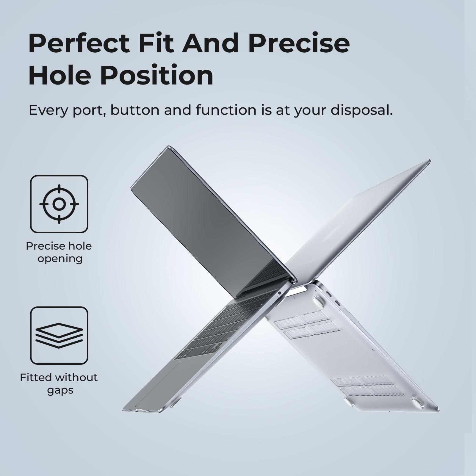 EooCoo Durable Hard Case for MacBook Air 13 inch (M1 Chip 2021-2018 & Retina Display Models) - Includes Clear Plastic Protective Cover, Transparent Keyboard Protector & Anti-Glare Screen Protector | Perfect for Travel, Office & School Use