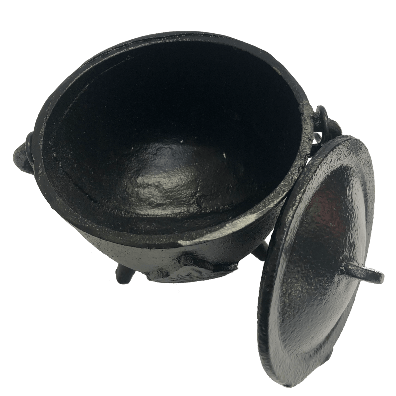 Large 11cm Cast Iron Cauldron with Lid - Triquetra Design for Rituals, Wiccan Altar & Halloween Decor