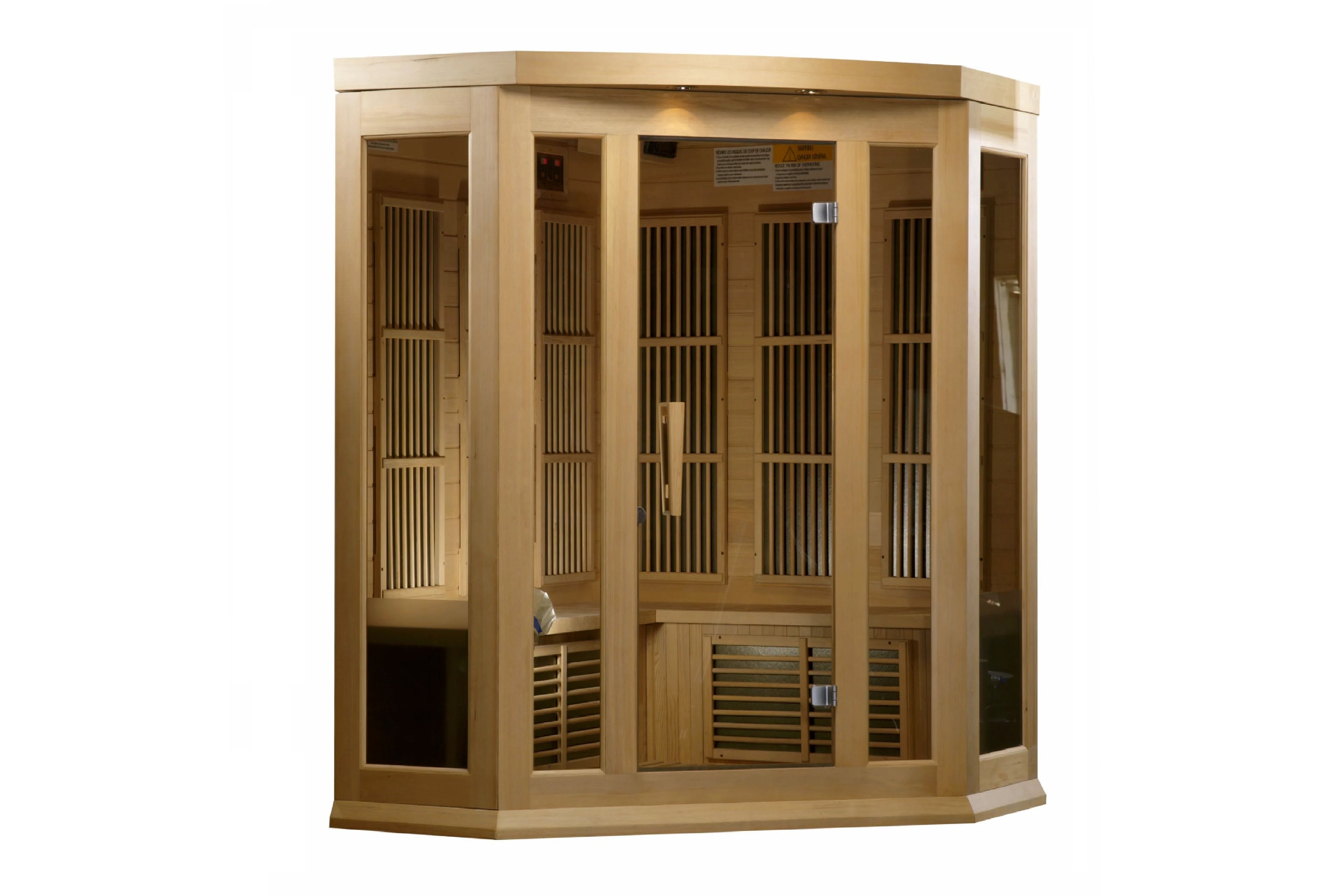 Maxxus 3-Person Corner Low EMF FAR Infrared Indoor Sauna for Home Relaxation & Detox - Perfect for Small Spaces & Family Wellness