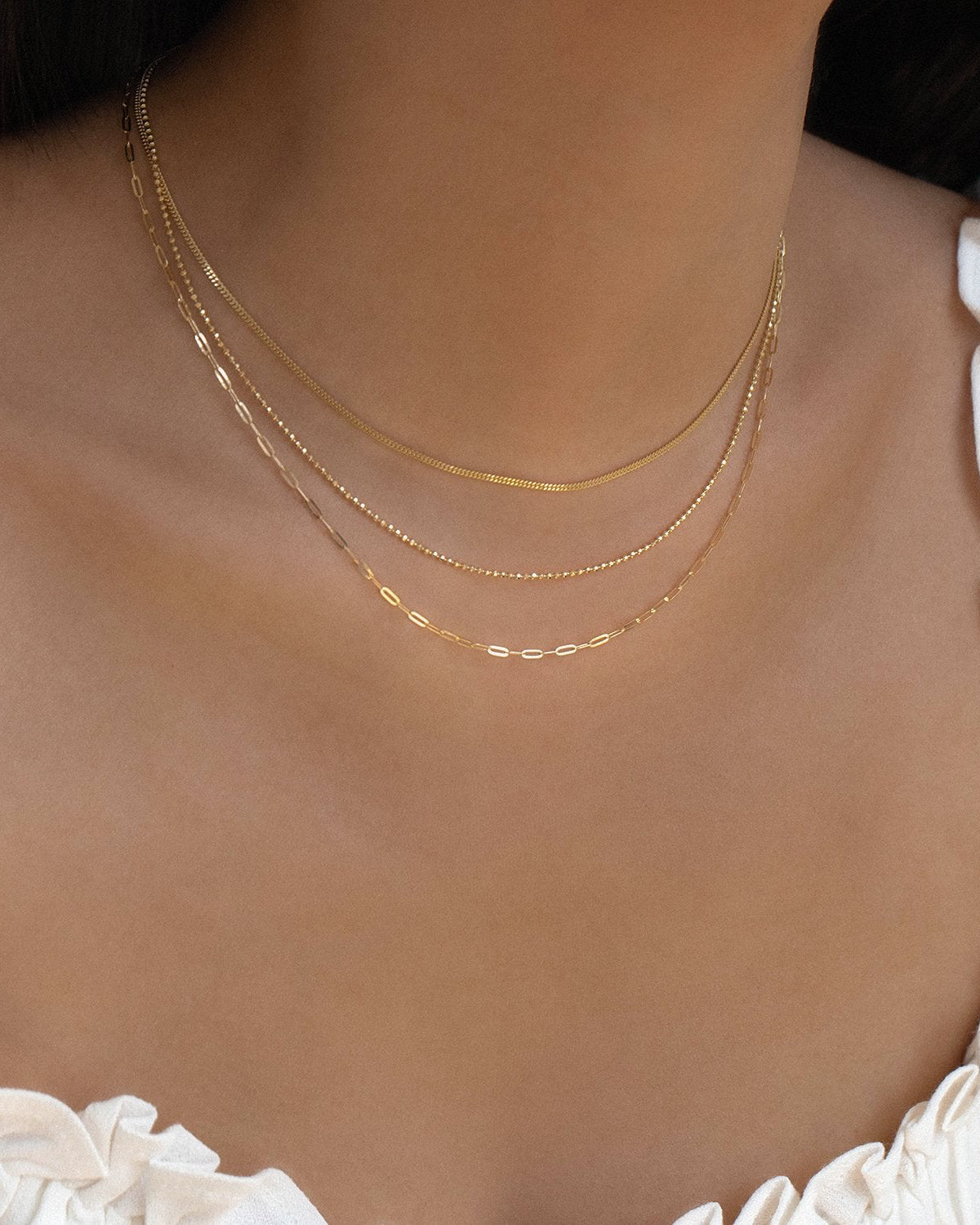 Flat Drawn Cable Chain Necklace - 18K Gold Plated Stainless Steel Dainty Necklace for Women | Perfect for Layering, Everyday Wear & Gift Giving