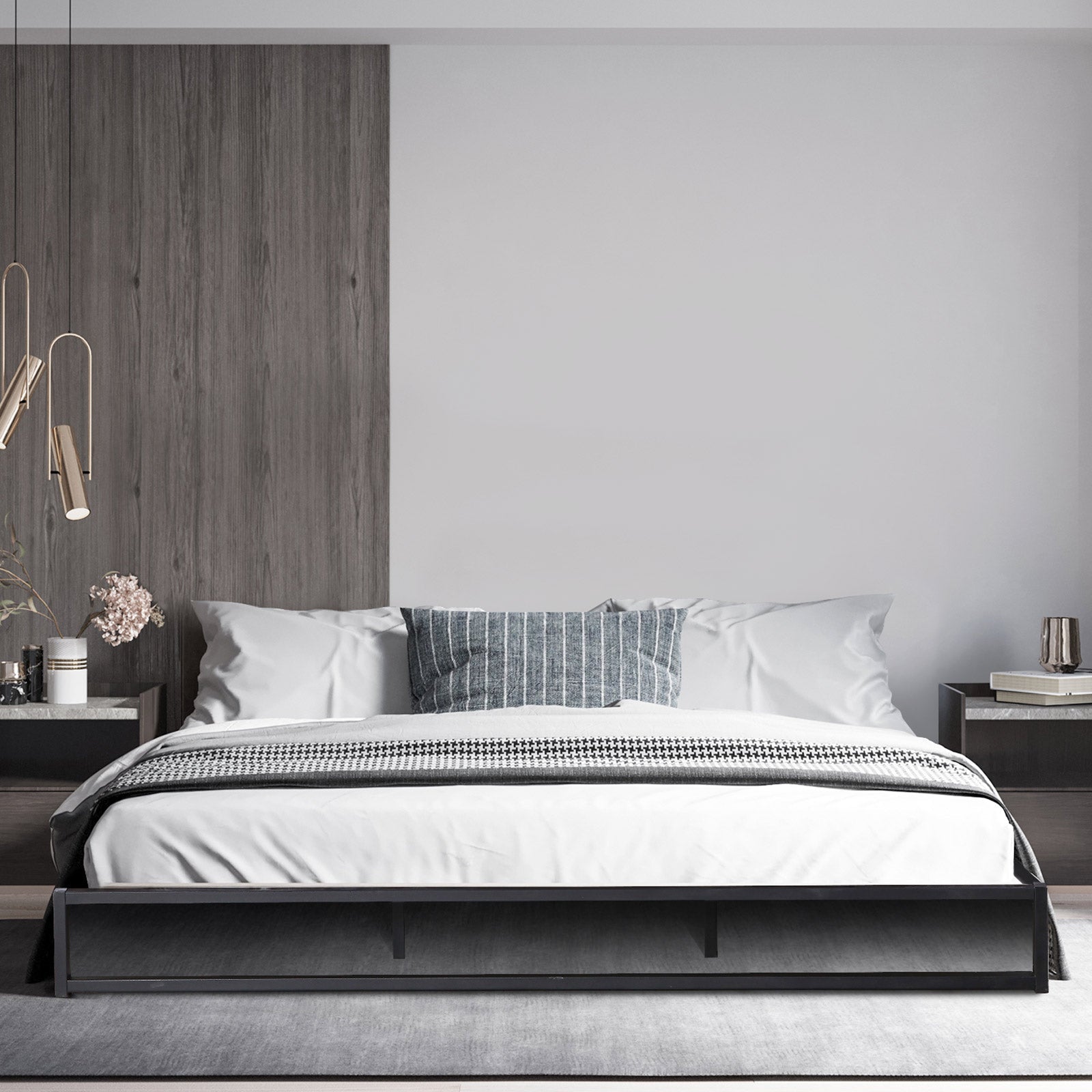 Florence Metal Bed Frame - Single Size, Sturdy & Durable Platform Bed Base for Home & Office Use | Perfect for Small Spaces, Guest Rooms & Dormitories