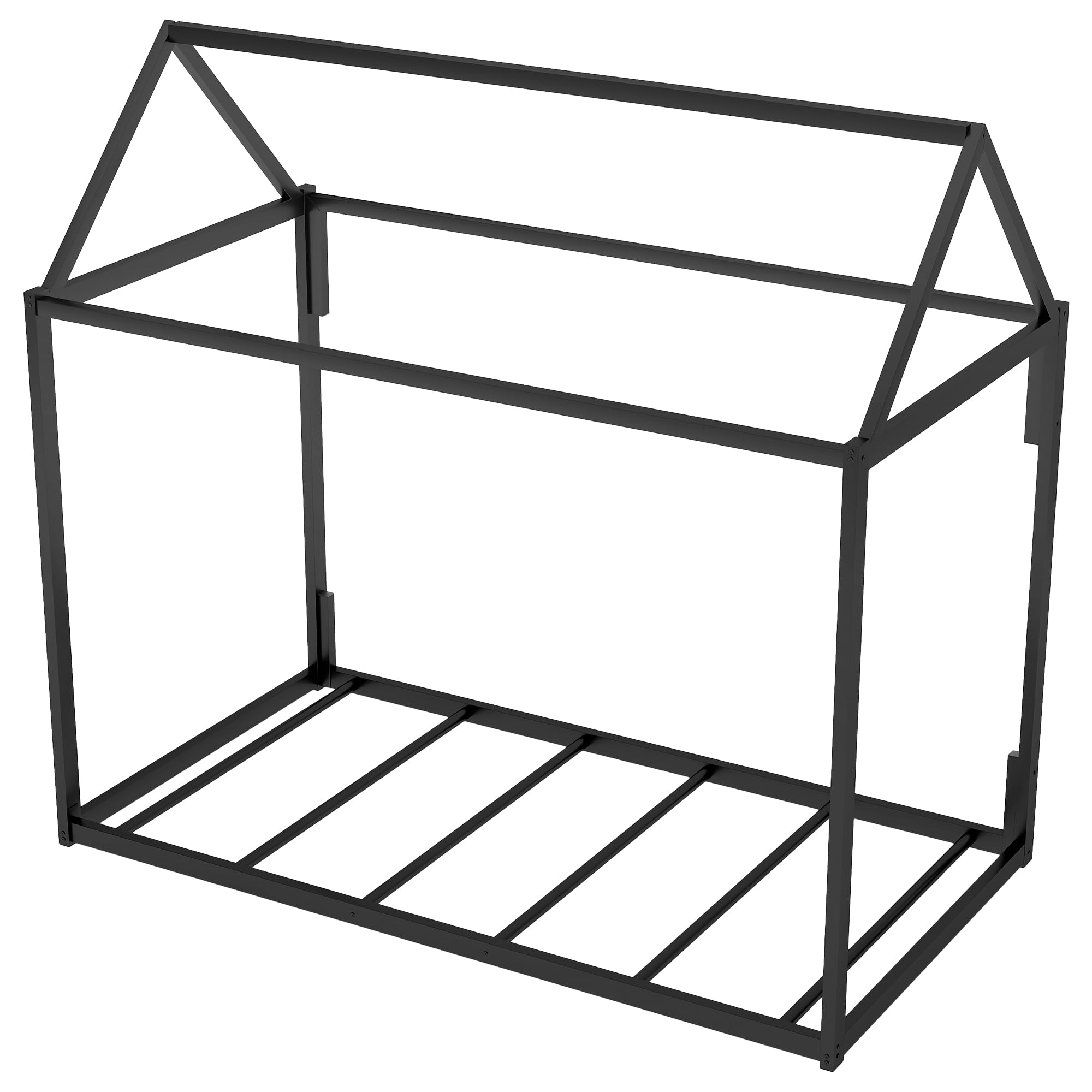 HABITRIO Twin Metal House Bed Frame - Sturdy House-Shaped Design for Teens & Adults, Easy Assembly, Black - Perfect for Bedroom, Dorm, Living Room & Kids Play Area