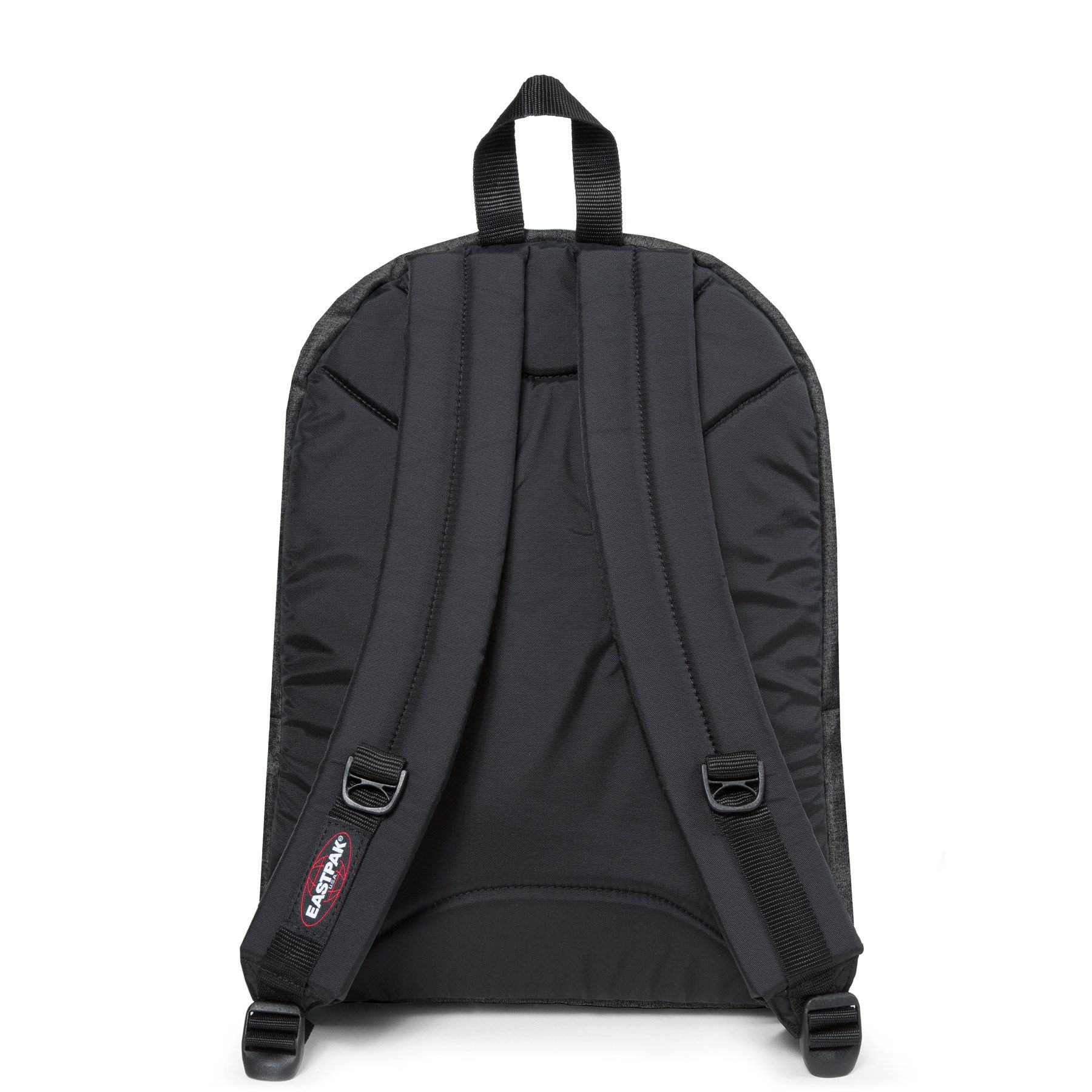 Eastpak Pinnacle Backpack - Black Denim Laptop Backpack for College, Work & Travel | Durable Water-Resistant School Bag with USB Charging Port