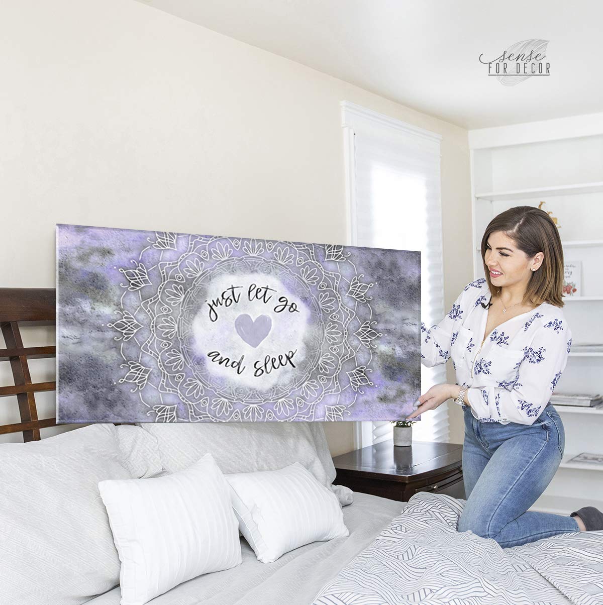 Boho Mandala Wall Art - Large Canvas Decor for Bedroom & Living Room