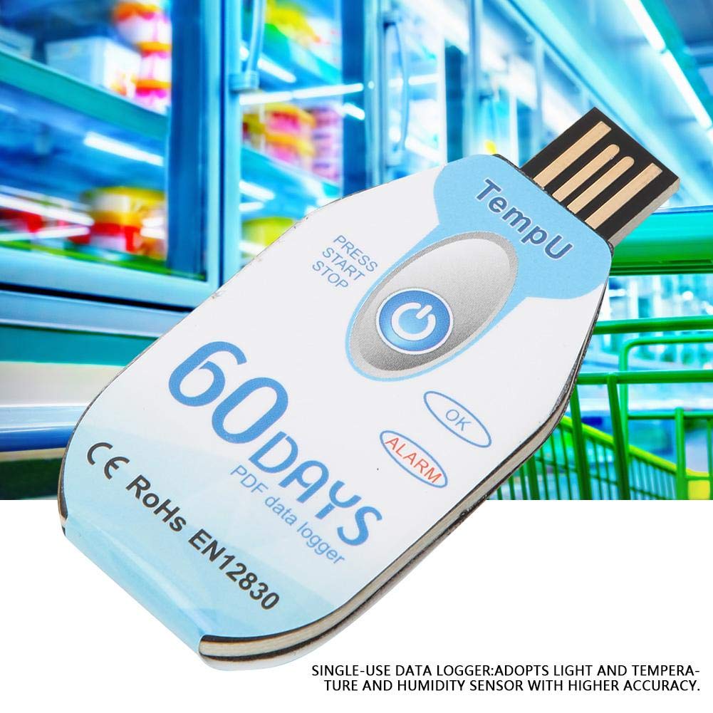 USB Temperature and Humidity Data Logger - Multifunction USB Port Monitor for Recording Environmental Conditions - Ideal for Home, Office, and Warehouse Use