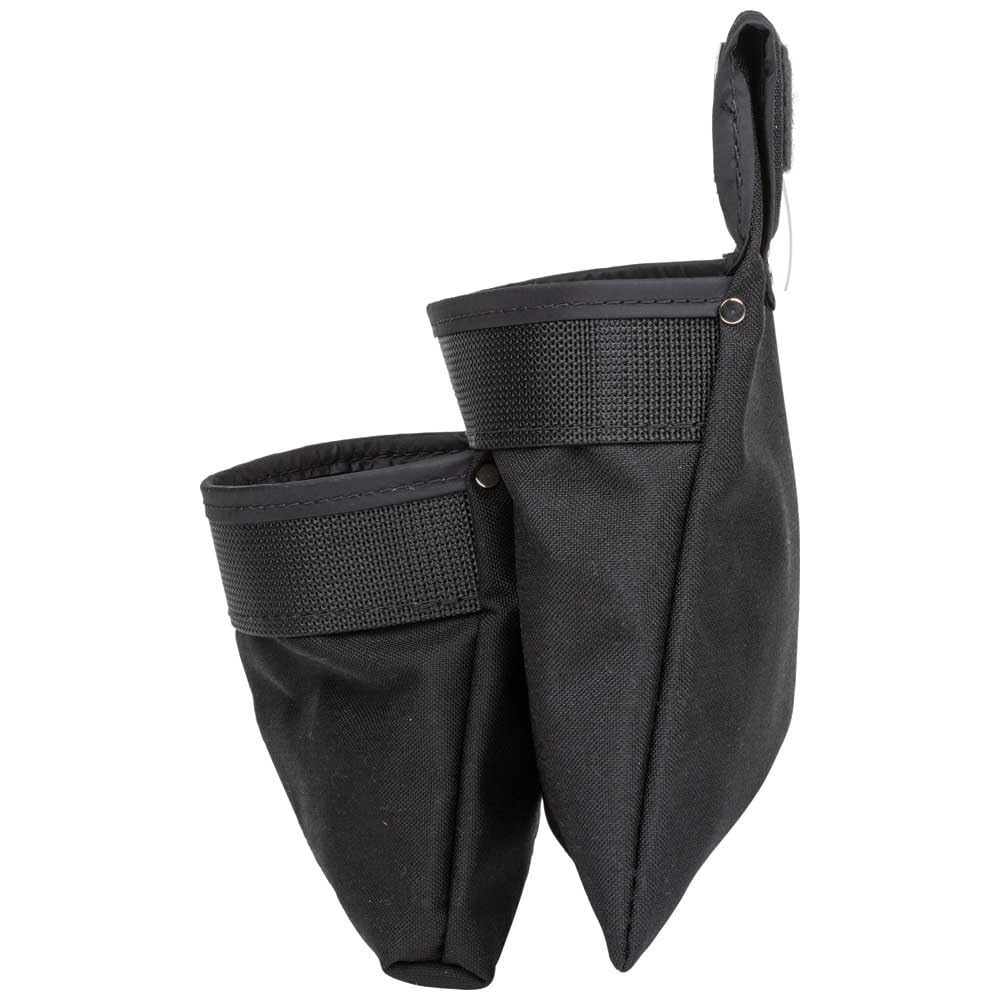 Klein Tools 5702 Heavy Duty Tool Pouch - PowerLine Series Utility Pouch for Electricians & Contractors (Fits 2.5-Inch Tool Belts) with Reinforced Rivet Stitching & Dual Pockets - Ideal for Construction Work, Electrical Repairs & DIY Home Improvement Projects