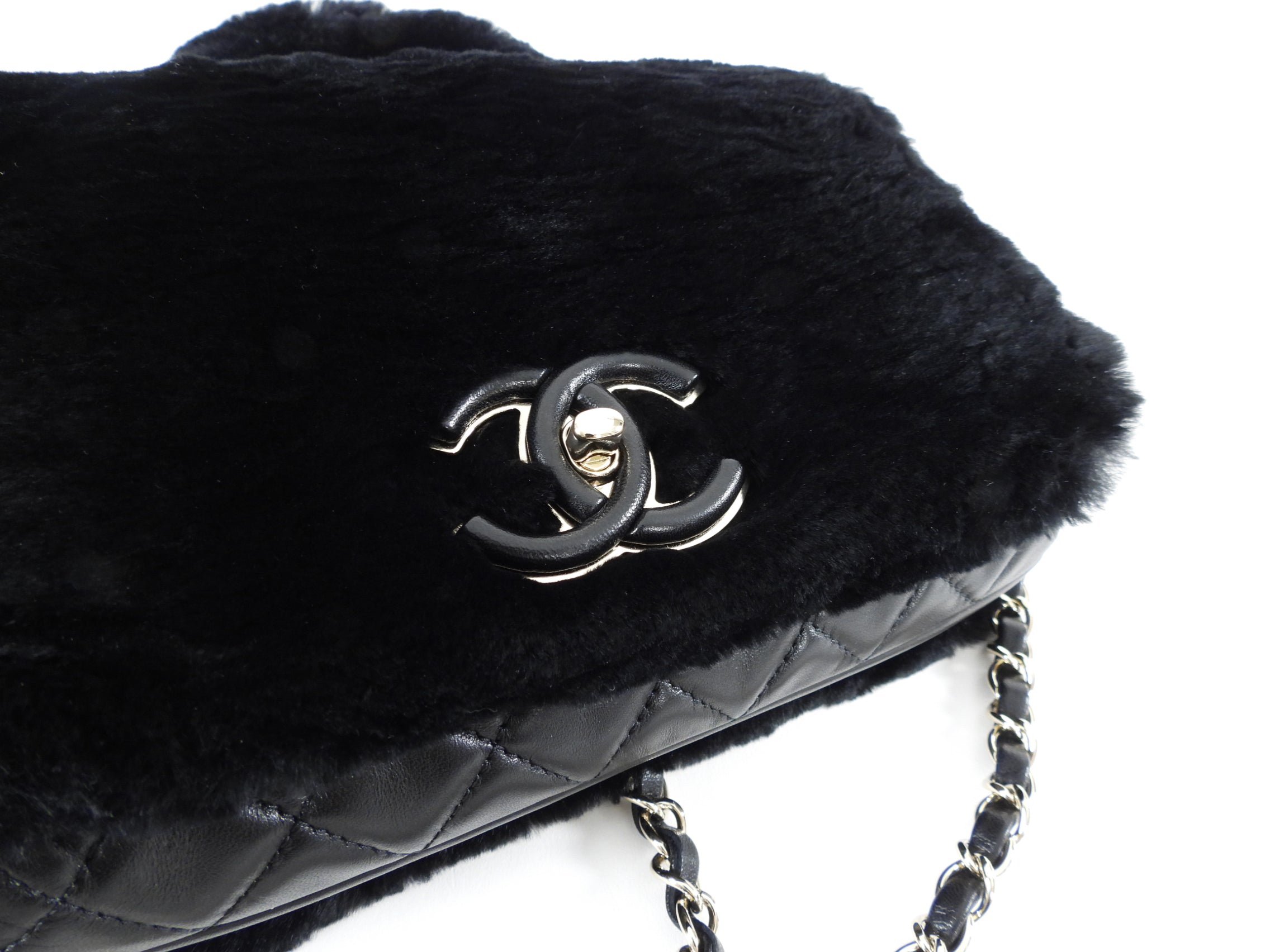 Chanel 17A Black Oryalg Top Handle Flap Bag with Chain Strap - Luxury Designer Handbag for Women, Perfect for Evening Parties & Special Occasions