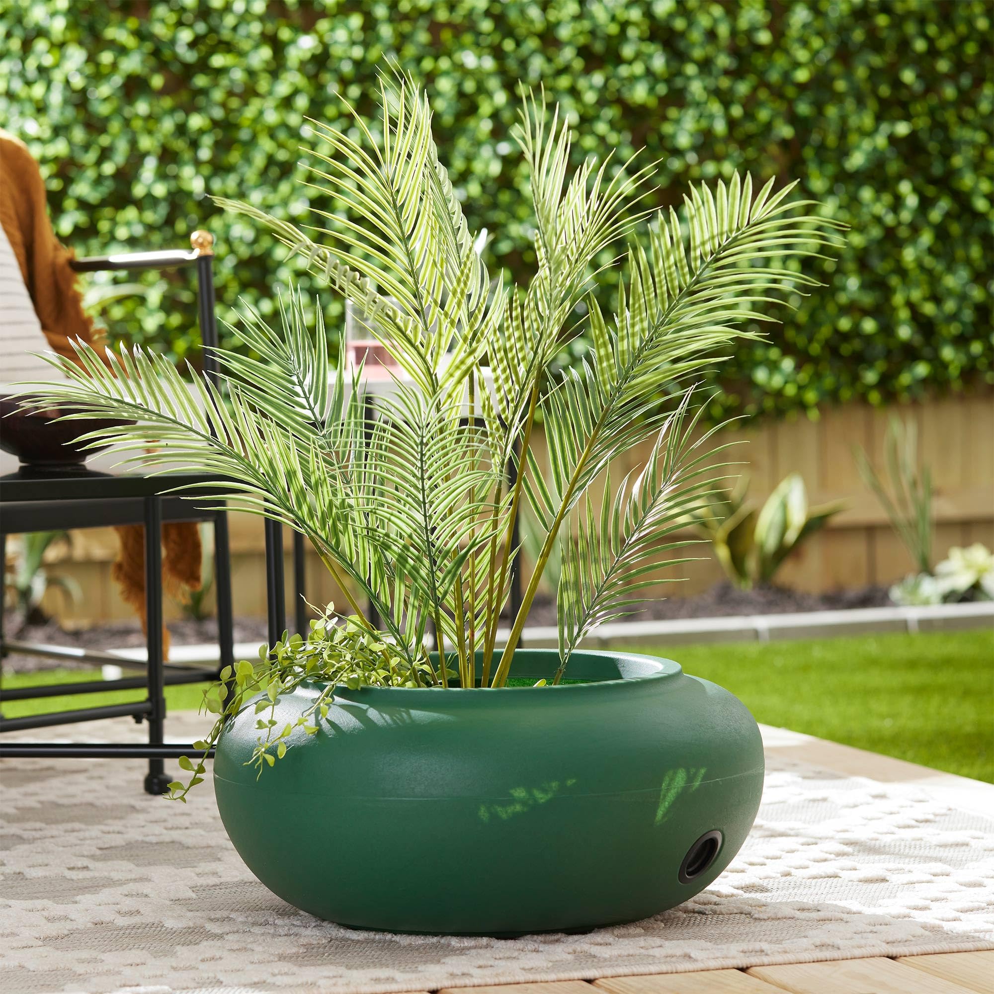 The HC Companies 21 Inch Lightweight Garden Hose Storage Pot - Holds 75 to 100 Ft Hoses, Green (2 Pack) | Perfect for Outdoor Yard, Patio & Garden Organization | Durable & Weather-Resistant Hose Holder for Easy Storage