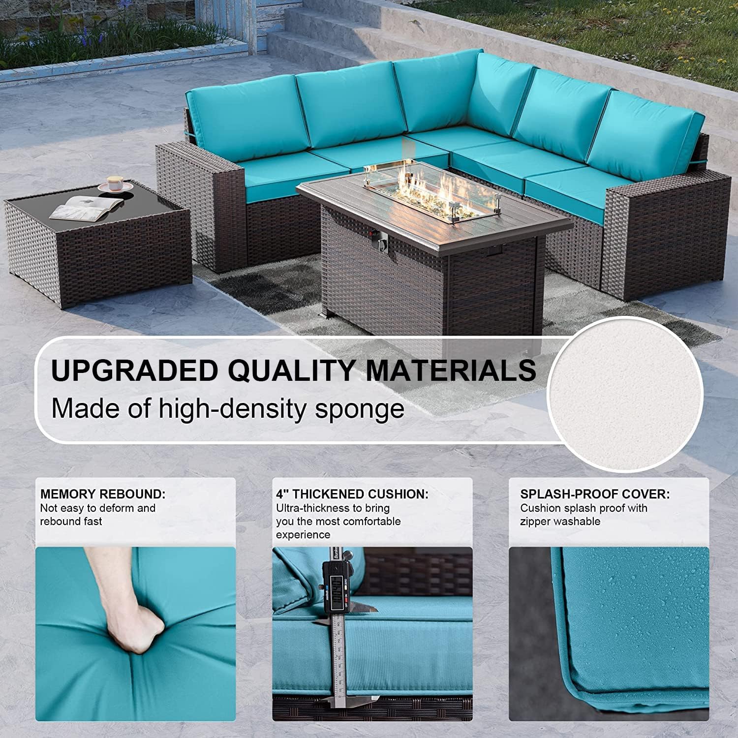 **Kullavik 7-Piece Outdoor Patio Furniture Set with 43