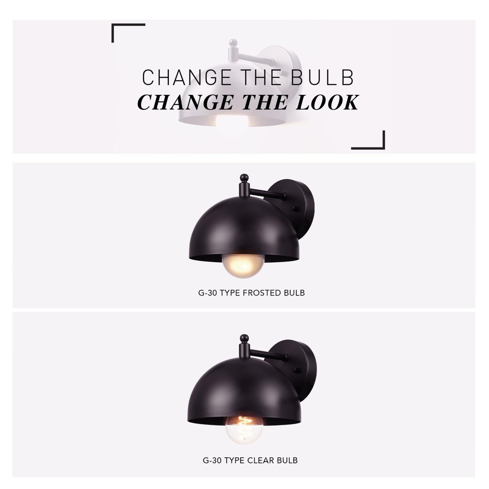 Matte Black Wall Sconce with E26 Socket - Bedroom & Living Room Lighting