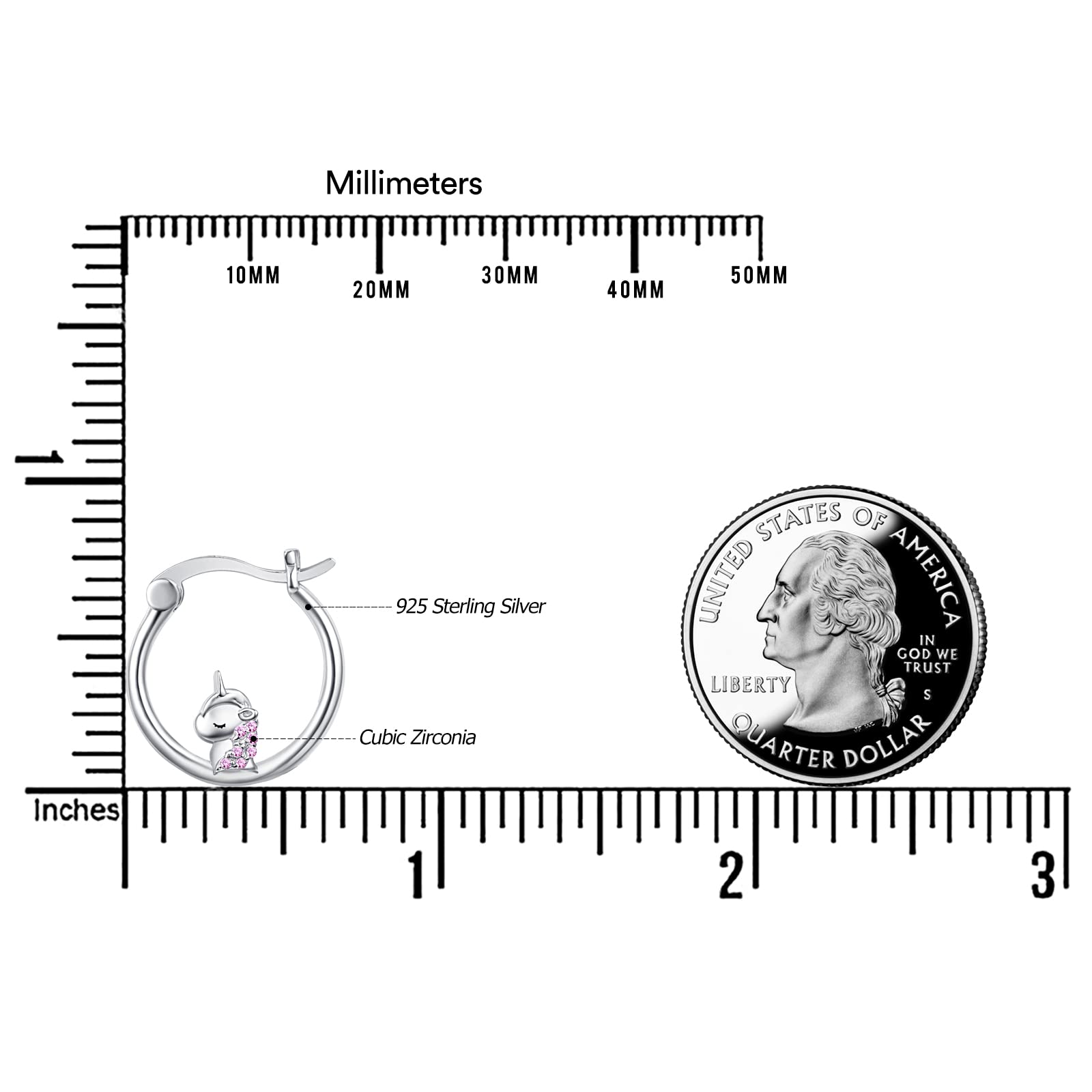 Dreamy Unicorn Hoop Earrings for Women - 925 Sterling Silver Huggie Hoops | Cute Unicorn Jewelry for Birthday Party Gifts | Perfect for Everyday Wear, Date Nights & Special Occasions